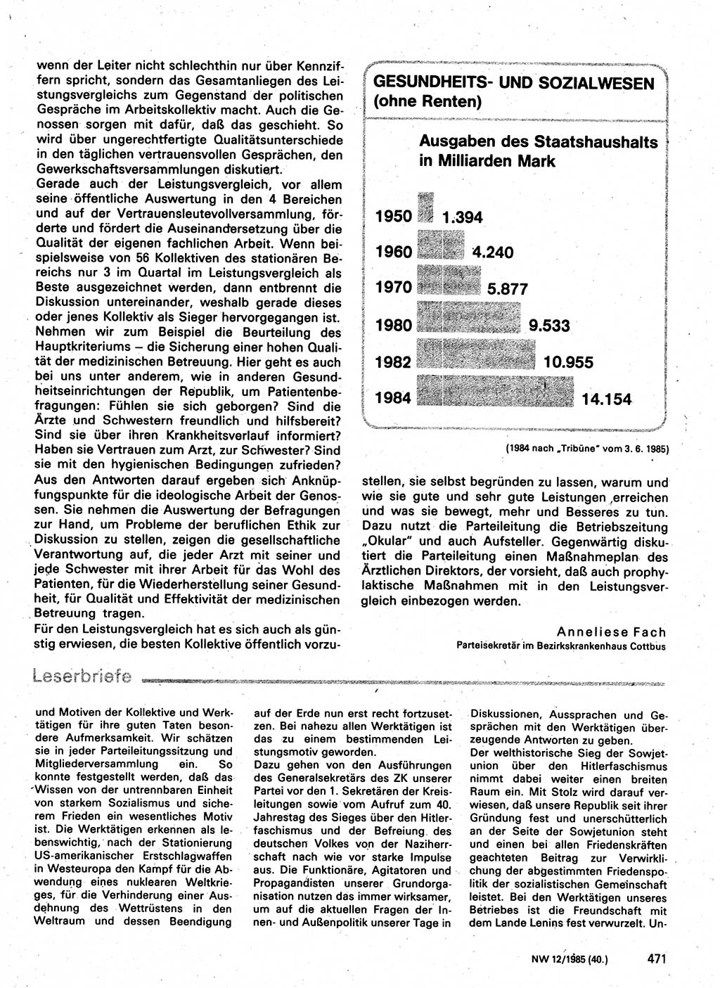 Neuer Weg (NW), Organ des Zentralkomitees (ZK) der SED (Sozialistische Einheitspartei Deutschlands) für Fragen des Parteilebens, 40. Jahrgang [Deutsche Demokratische Republik (DDR)] 1985, Seite 471 (NW ZK SED DDR 1985, S. 471)