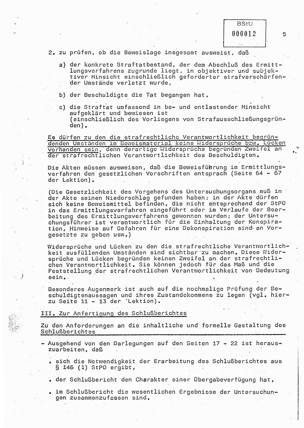 Rahmenseminarplan Lektion Ministerium für Staatssicherheit (MfS) [Deutsche Demokratische Republik (DDR)], Hauptabteilung (HA) Ⅸ, Vertrauliche Verschlußsache (VVS) o014-346/85, Berlin 1985, Seite 5 (R-Sem.-Pl. Lekt. MfS DDR HA Ⅸ VVS o014-346/85 1985, S. 5)