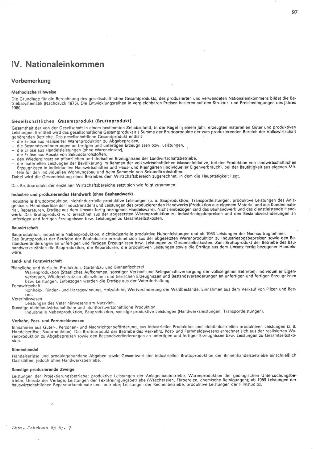 Statistisches Jahrbuch der Deutschen Demokratischen Republik (DDR) 1985, Seite 97 (Stat. Jb. DDR 1985, S. 97)