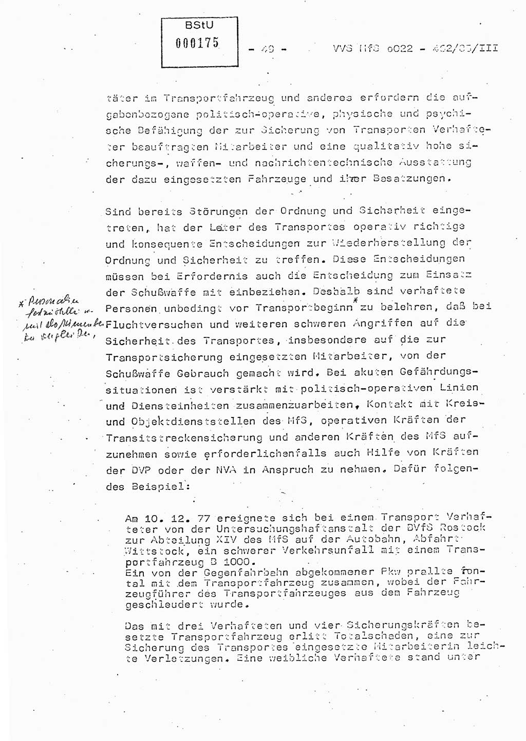 Der Untersuchungshaftvollzug im MfS, Schulungsmaterial Teil Ⅲ, Ministerium für Staatssicherheit [Deutsche Demokratische Republik (DDR)], Abteilung (Abt.) ⅩⅣ, Vertrauliche Verschlußsache (VVS) o022-462/85/Ⅲ, Berlin 1985, Seite 49 (Sch.-Mat. Ⅲ MfS DDR Abt. ⅩⅣ VVS o022-462/85/Ⅲ 1985, S. 49)