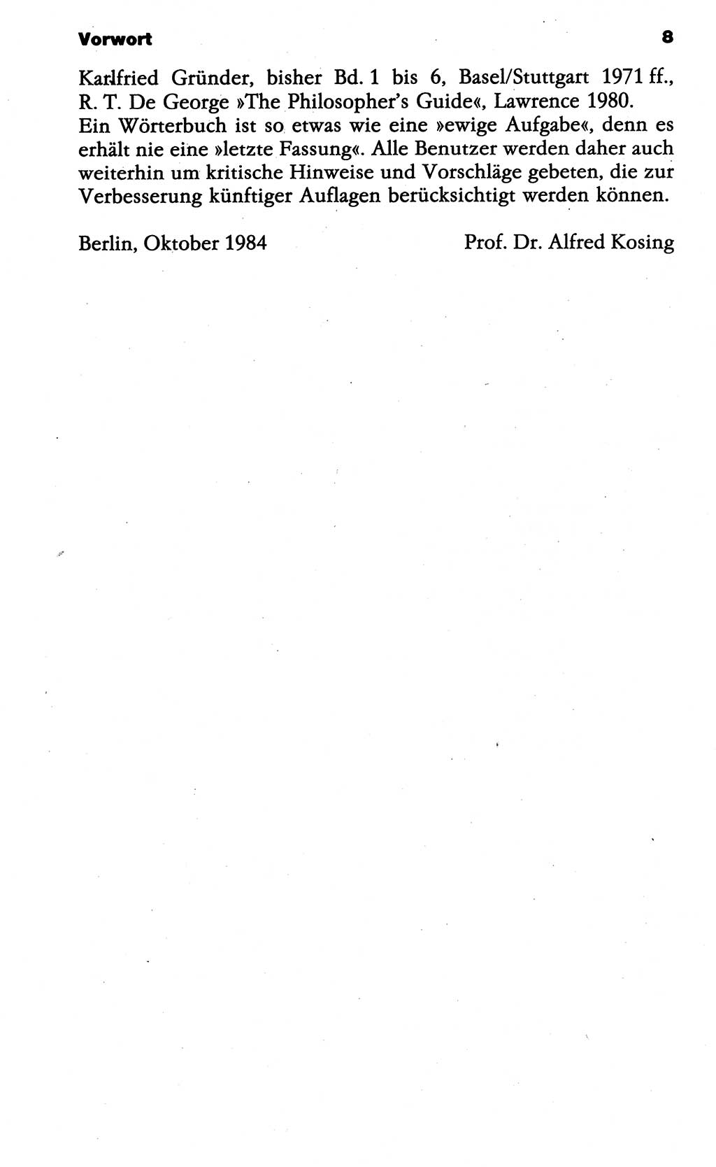 Wörterbuch der marxistisch-leninistischen Philosophie [Deutsche Demokratische Republik (DDR)] 1985, Seite 8 (Wb. ML Phil. DDR 1985, S. 8)