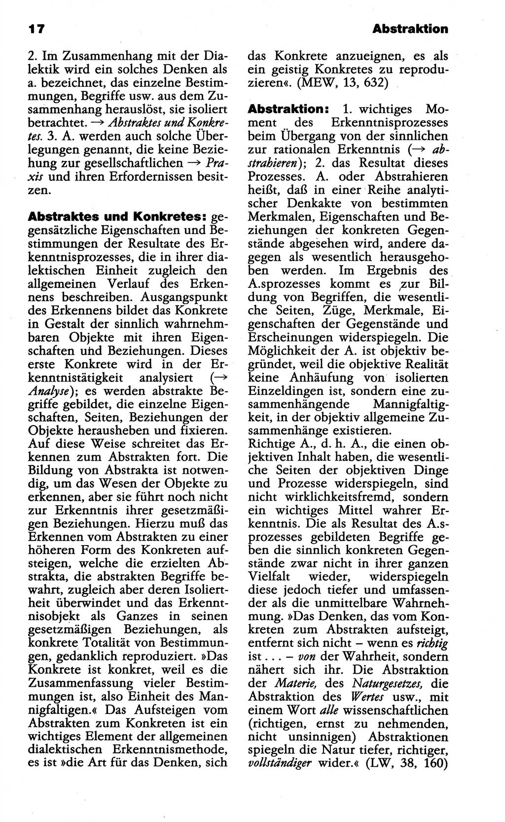 Wörterbuch der marxistisch-leninistischen Philosophie [Deutsche Demokratische Republik (DDR)] 1985, Seite 17 (Wb. ML Phil. DDR 1985, S. 17)