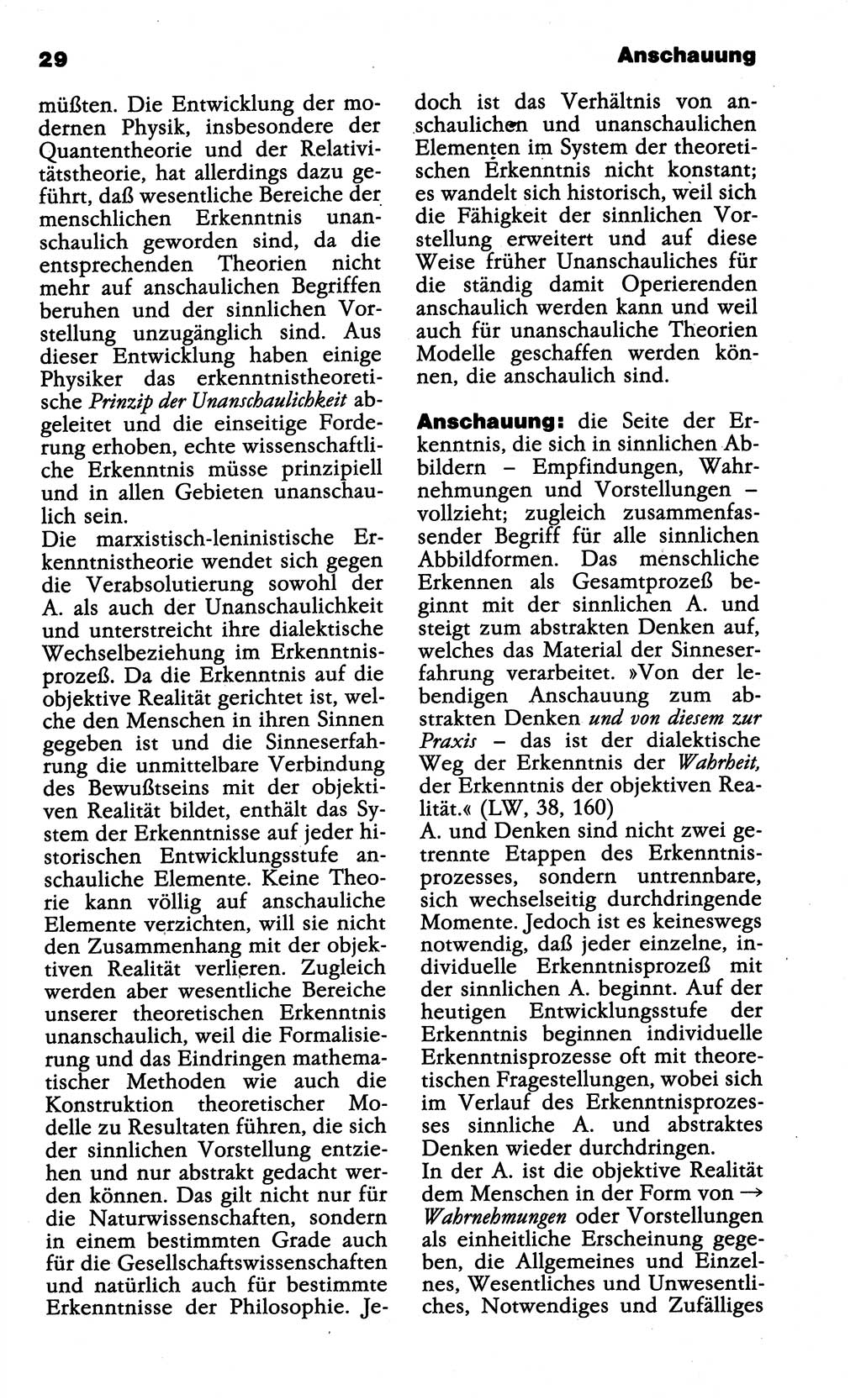 Wörterbuch der marxistisch-leninistischen Philosophie [Deutsche Demokratische Republik (DDR)] 1985, Seite 29 (Wb. ML Phil. DDR 1985, S. 29)