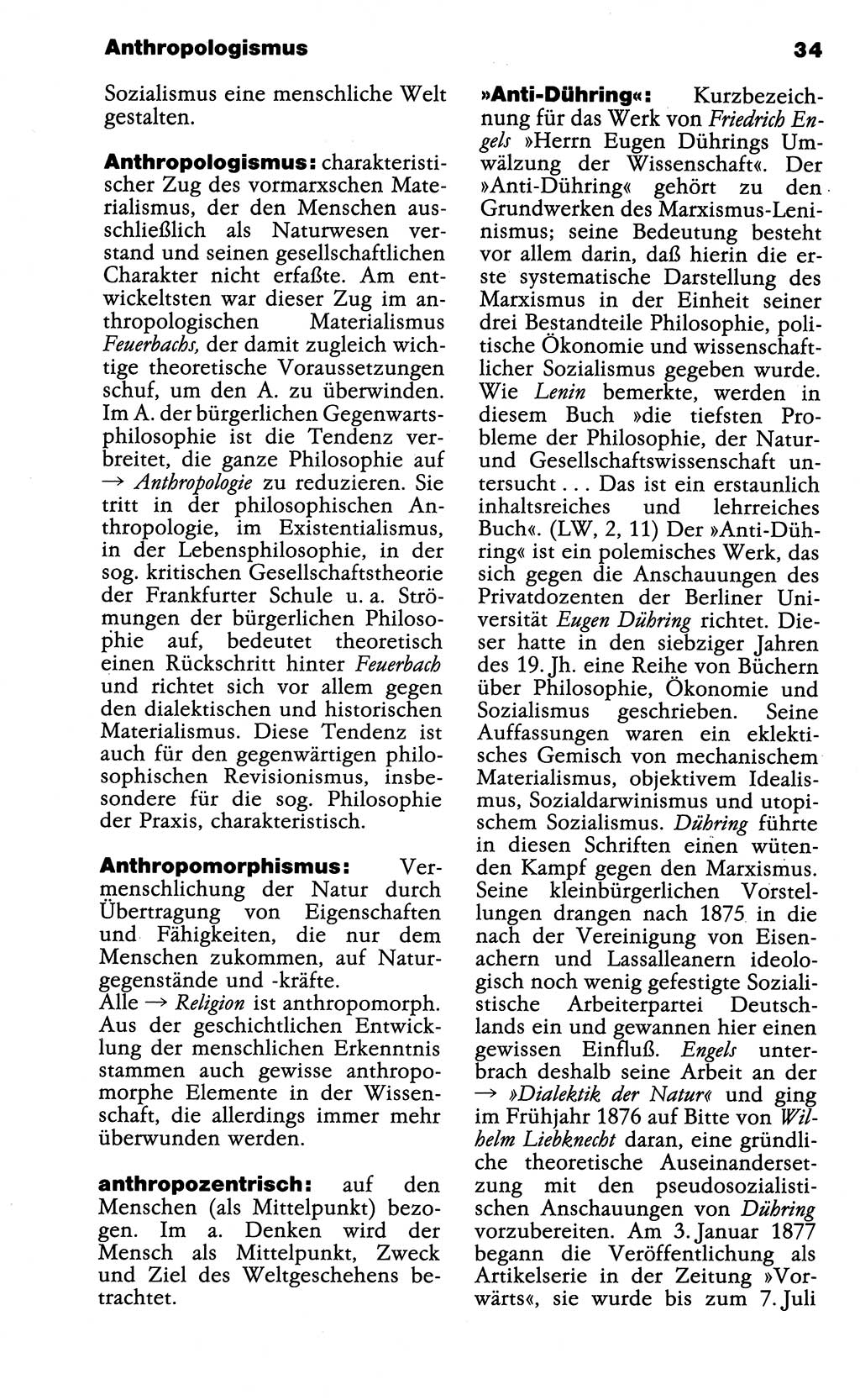 Wörterbuch der marxistisch-leninistischen Philosophie [Deutsche Demokratische Republik (DDR)] 1985, Seite 34 (Wb. ML Phil. DDR 1985, S. 34)