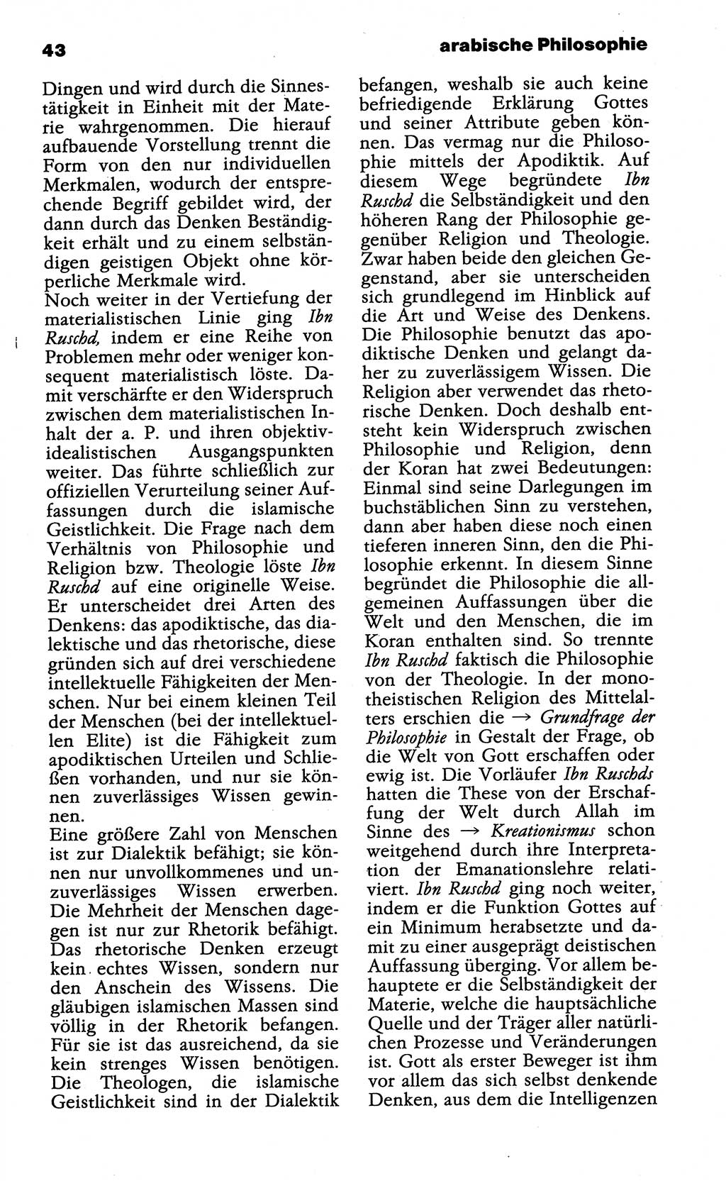 Wörterbuch der marxistisch-leninistischen Philosophie [Deutsche Demokratische Republik (DDR)] 1985, Seite 43 (Wb. ML Phil. DDR 1985, S. 43)