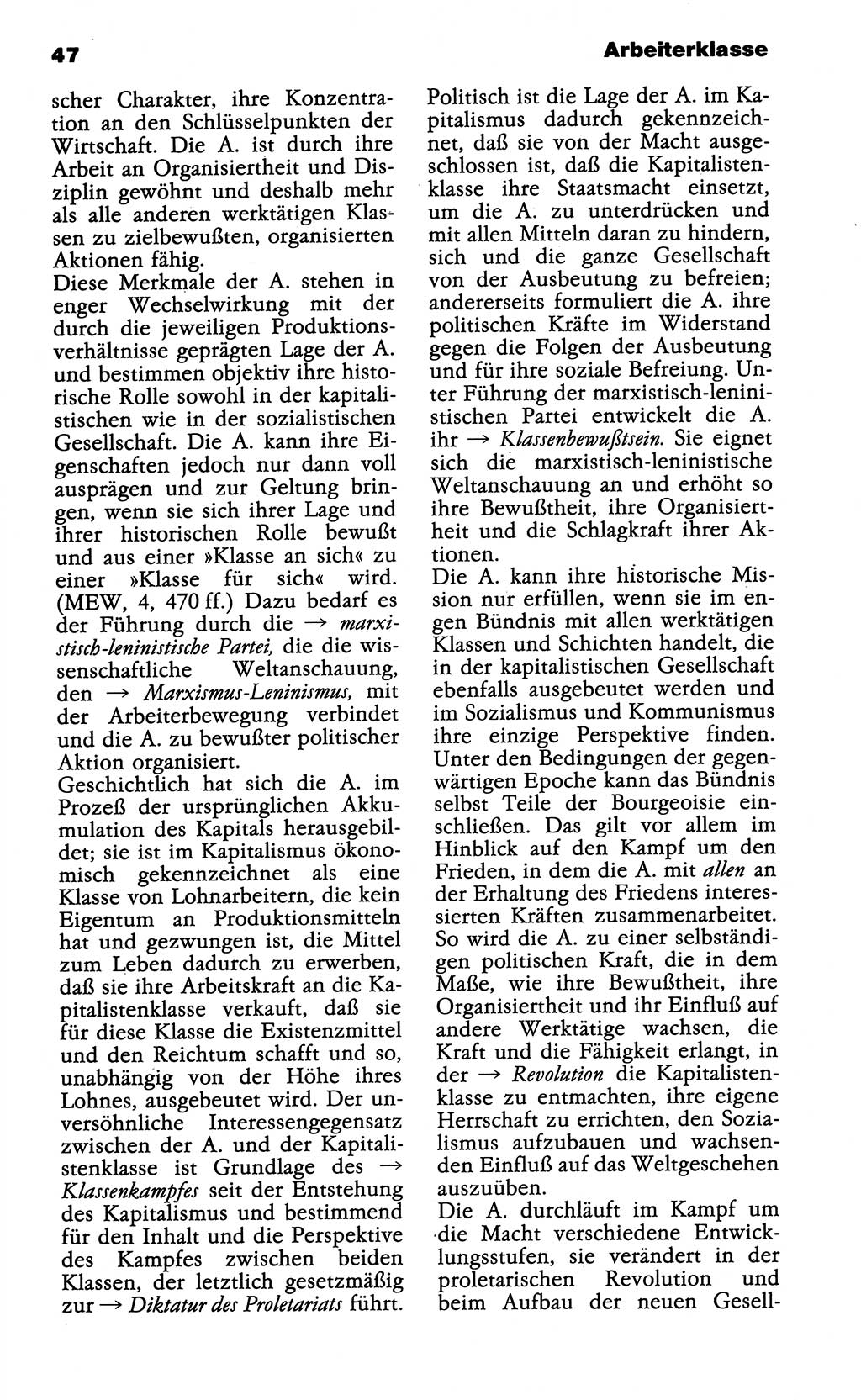 Wörterbuch der marxistisch-leninistischen Philosophie [Deutsche Demokratische Republik (DDR)] 1985, Seite 47 (Wb. ML Phil. DDR 1985, S. 47)