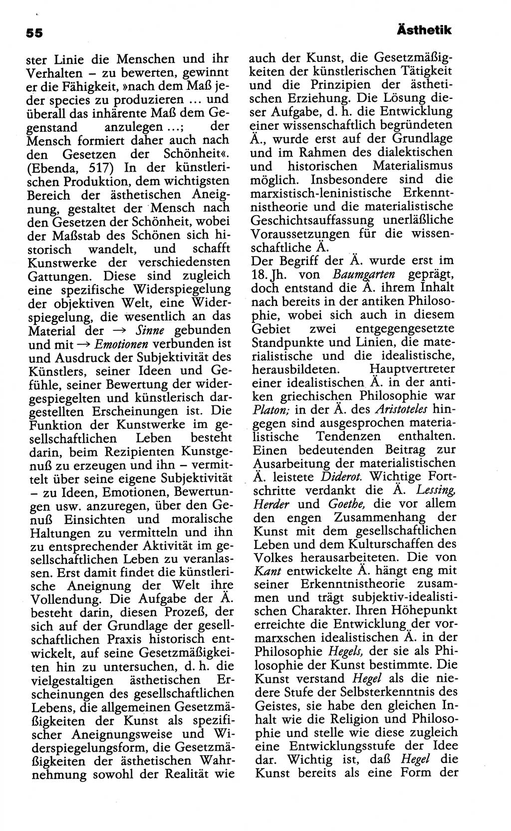 Wörterbuch der marxistisch-leninistischen Philosophie [Deutsche Demokratische Republik (DDR)] 1985, Seite 55 (Wb. ML Phil. DDR 1985, S. 55)