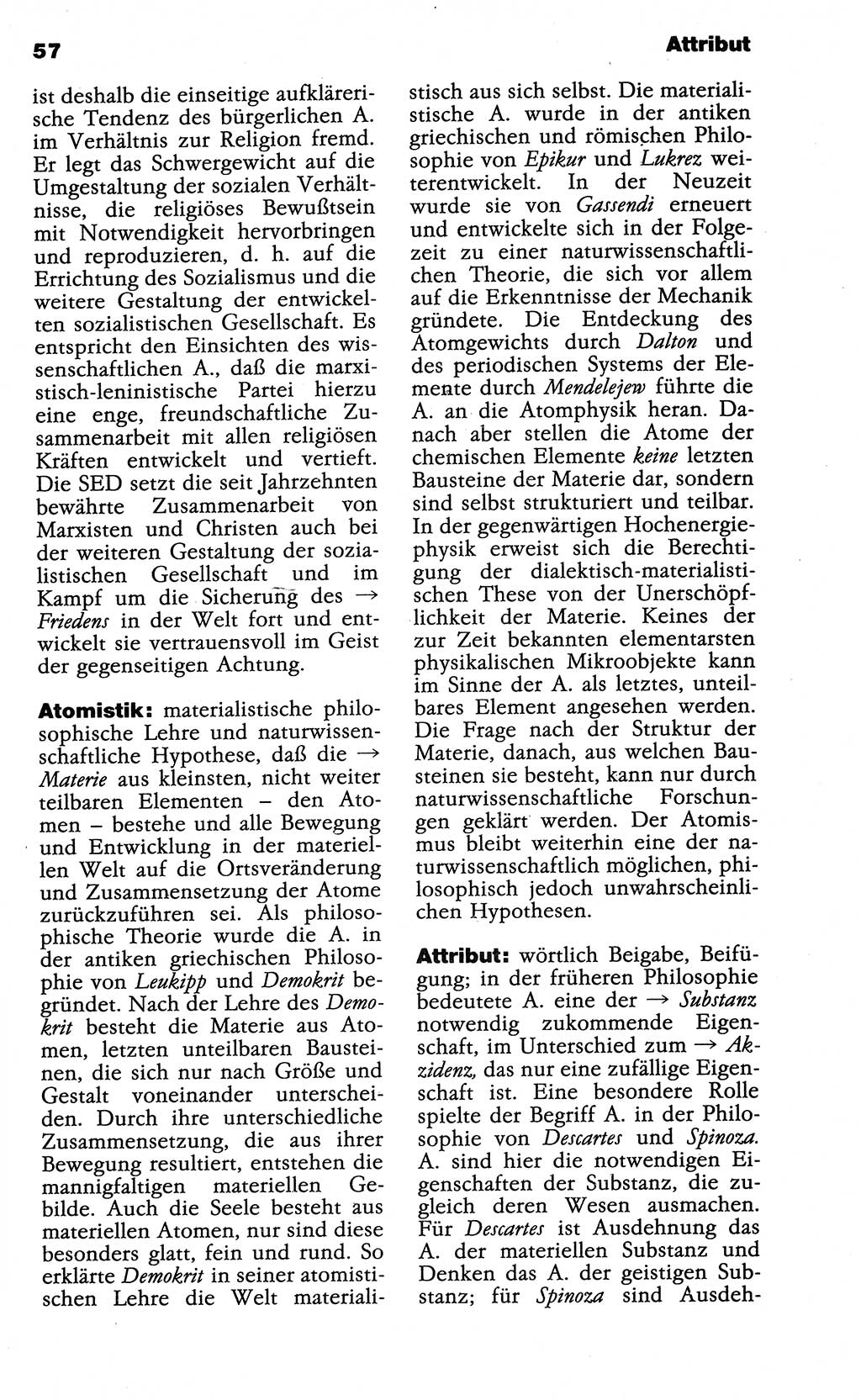 Wörterbuch der marxistisch-leninistischen Philosophie [Deutsche Demokratische Republik (DDR)] 1985, Seite 57 (Wb. ML Phil. DDR 1985, S. 57)