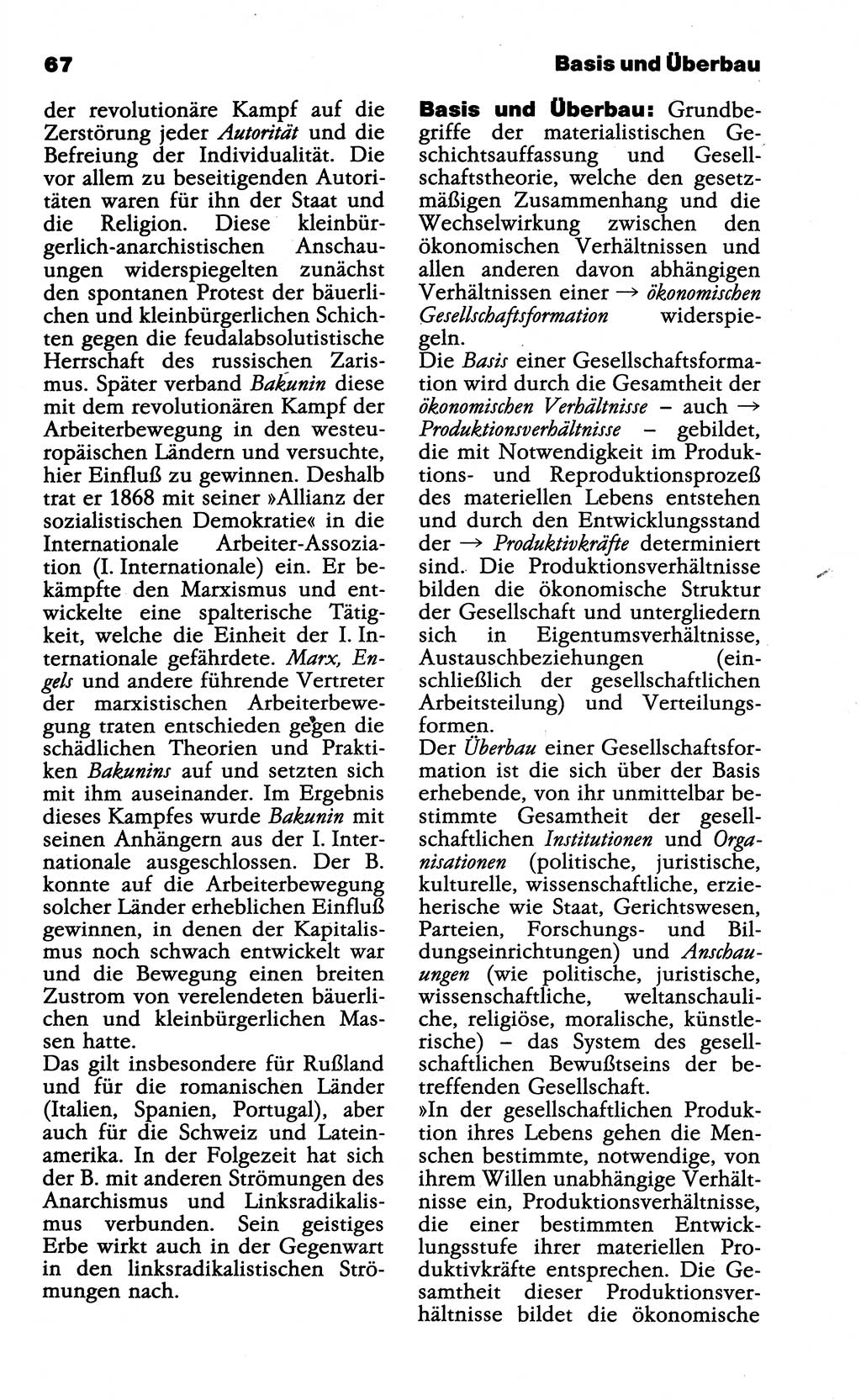 Wörterbuch der marxistisch-leninistischen Philosophie [Deutsche Demokratische Republik (DDR)] 1985, Seite 67 (Wb. ML Phil. DDR 1985, S. 67)