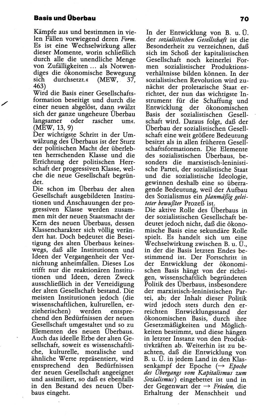 Wörterbuch der marxistisch-leninistischen Philosophie [Deutsche Demokratische Republik (DDR)] 1985, Seite 70 (Wb. ML Phil. DDR 1985, S. 70)