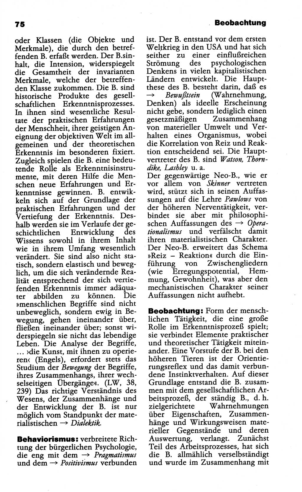 Wörterbuch der marxistisch-leninistischen Philosophie [Deutsche Demokratische Republik (DDR)] 1985, Seite 75 (Wb. ML Phil. DDR 1985, S. 75)