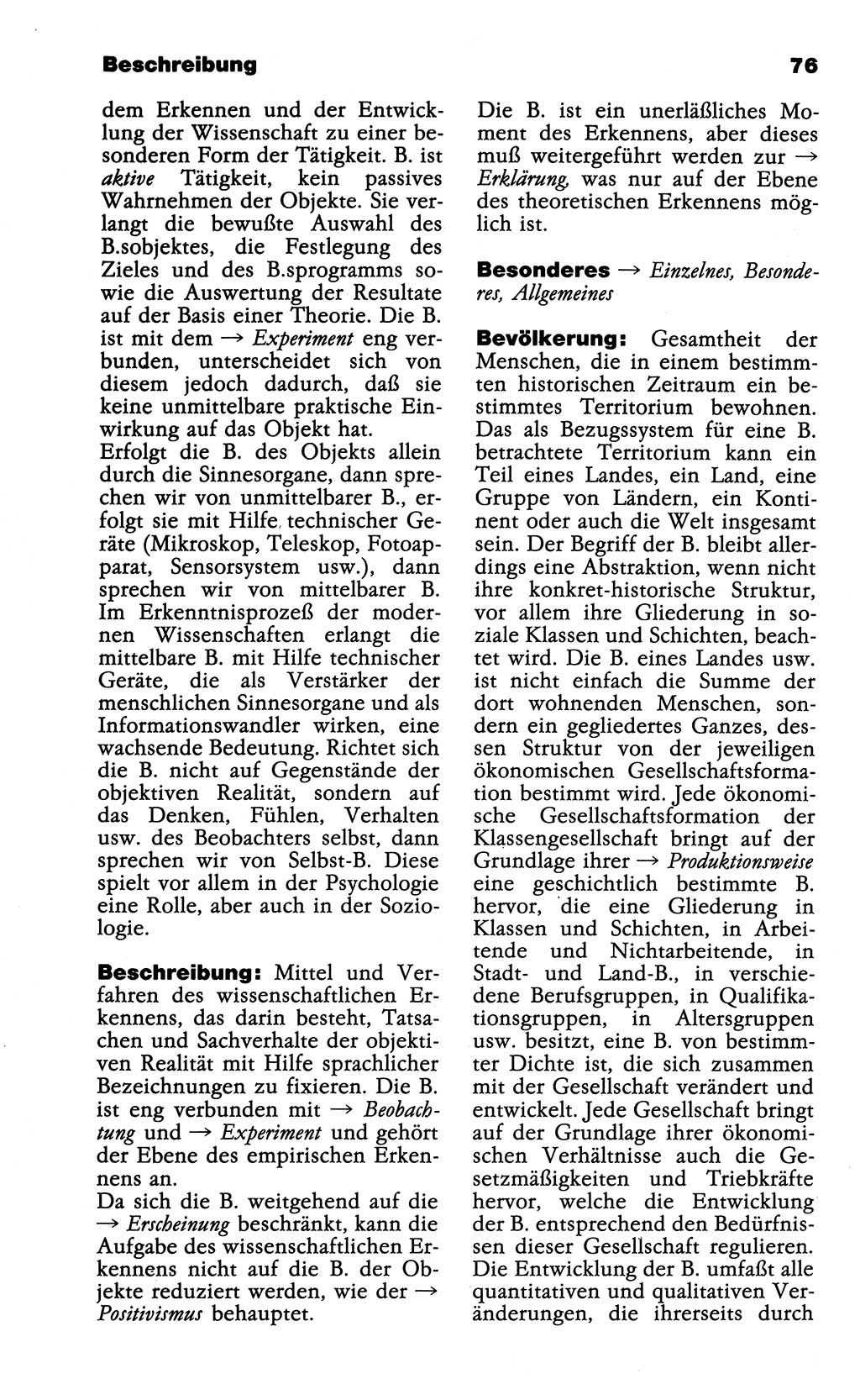 Wörterbuch der marxistisch-leninistischen Philosophie [Deutsche Demokratische Republik (DDR)] 1985, Seite 76 (Wb. ML Phil. DDR 1985, S. 76)