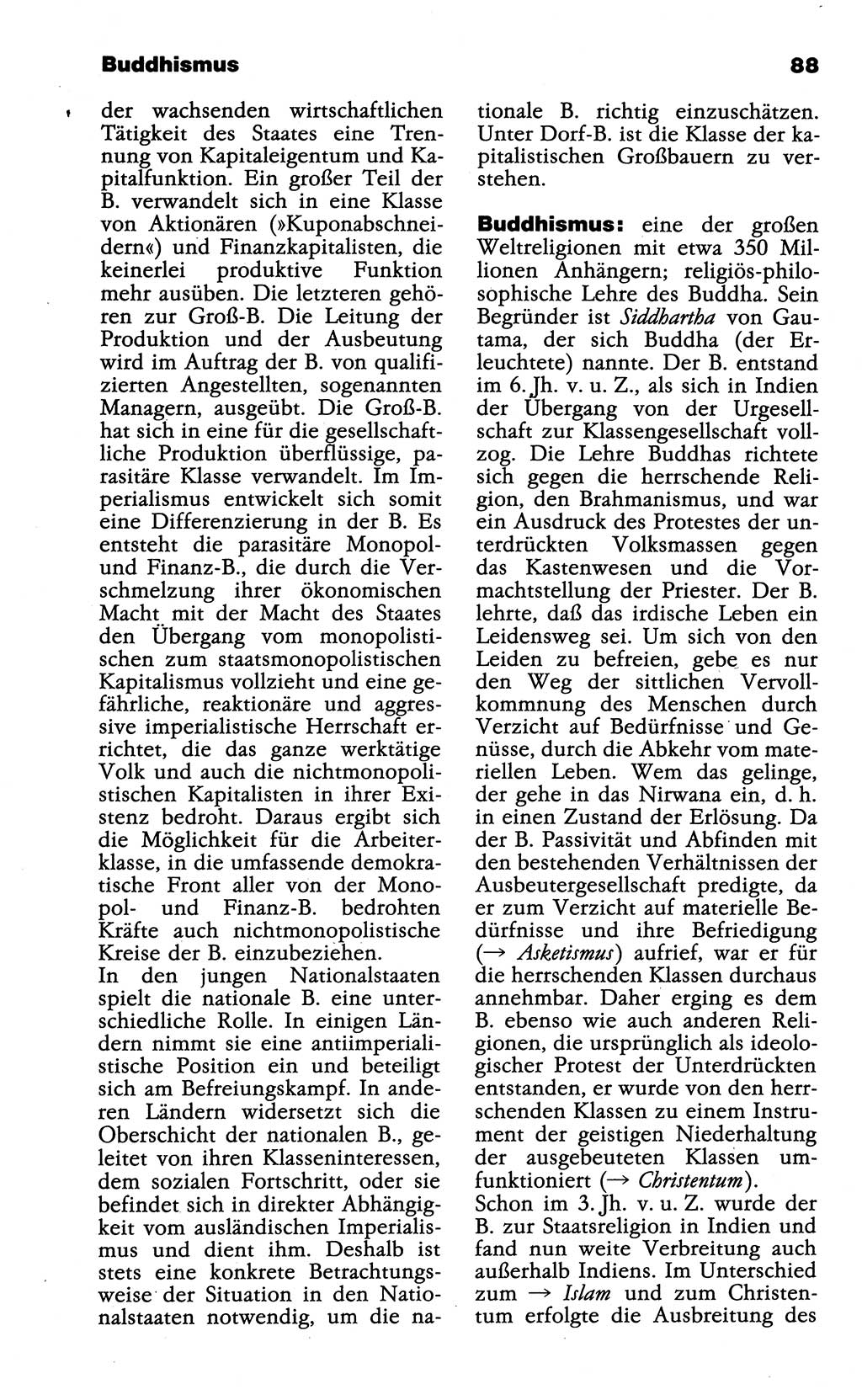 Wörterbuch der marxistisch-leninistischen Philosophie [Deutsche Demokratische Republik (DDR)] 1985, Seite 88 (Wb. ML Phil. DDR 1985, S. 88)