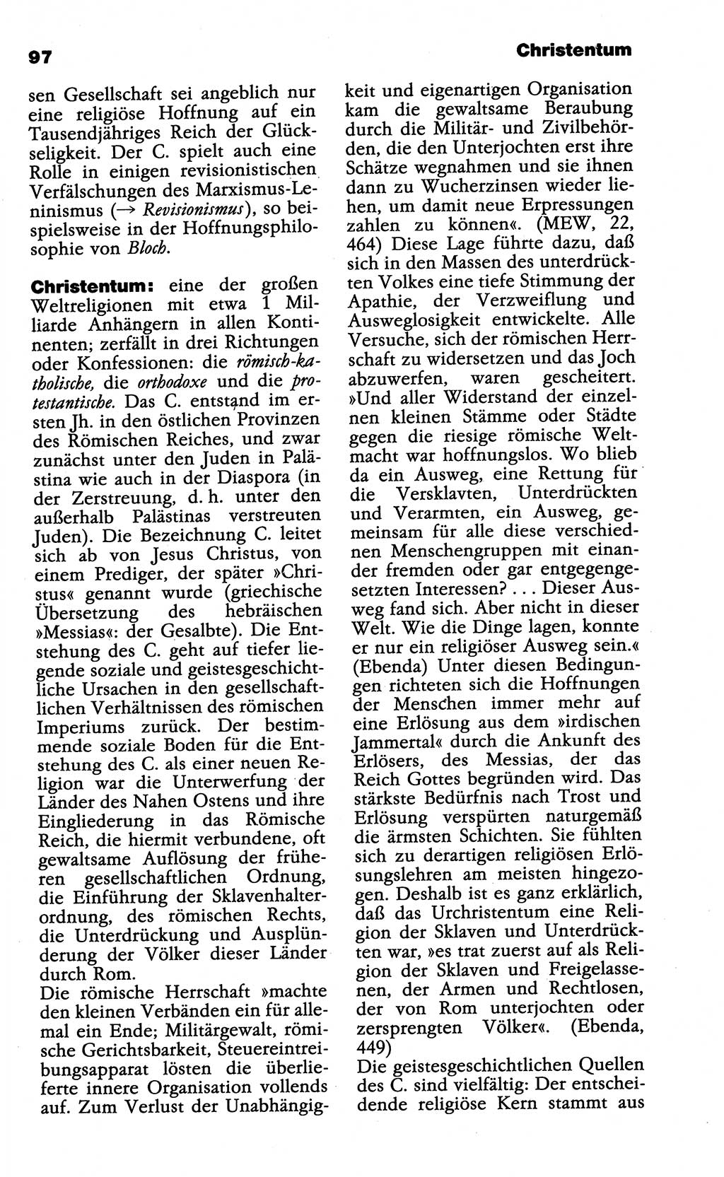Wörterbuch der marxistisch-leninistischen Philosophie [Deutsche Demokratische Republik (DDR)] 1985, Seite 97 (Wb. ML Phil. DDR 1985, S. 97)