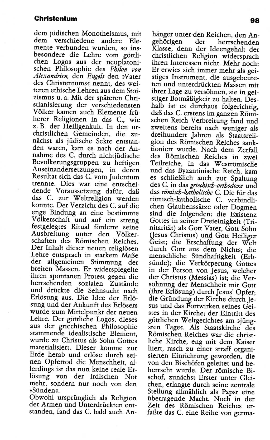 Wörterbuch der marxistisch-leninistischen Philosophie [Deutsche Demokratische Republik (DDR)] 1985, Seite 98 (Wb. ML Phil. DDR 1985, S. 98)