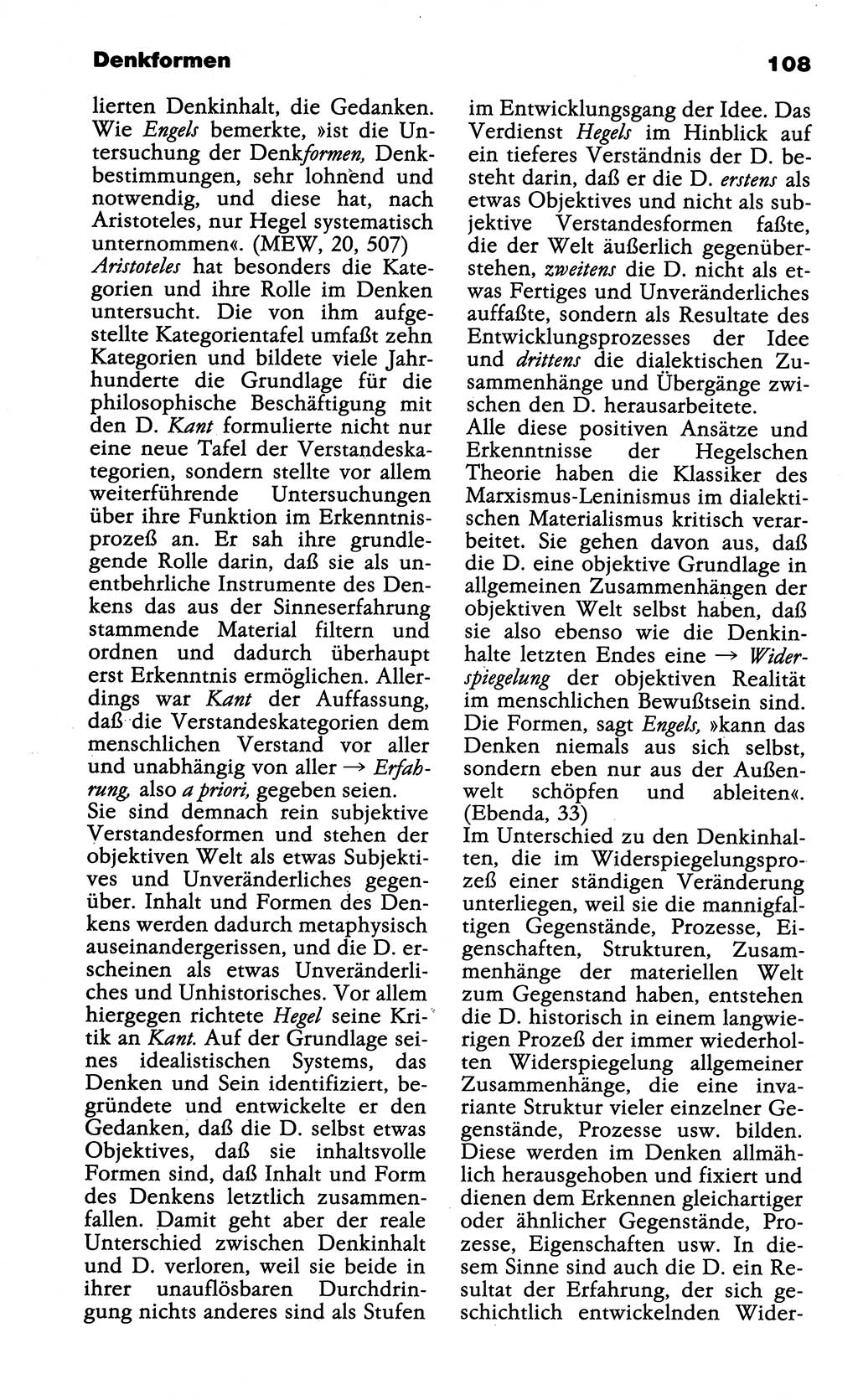 Wörterbuch der marxistisch-leninistischen Philosophie [Deutsche Demokratische Republik (DDR)] 1985, Seite 108 (Wb. ML Phil. DDR 1985, S. 108)