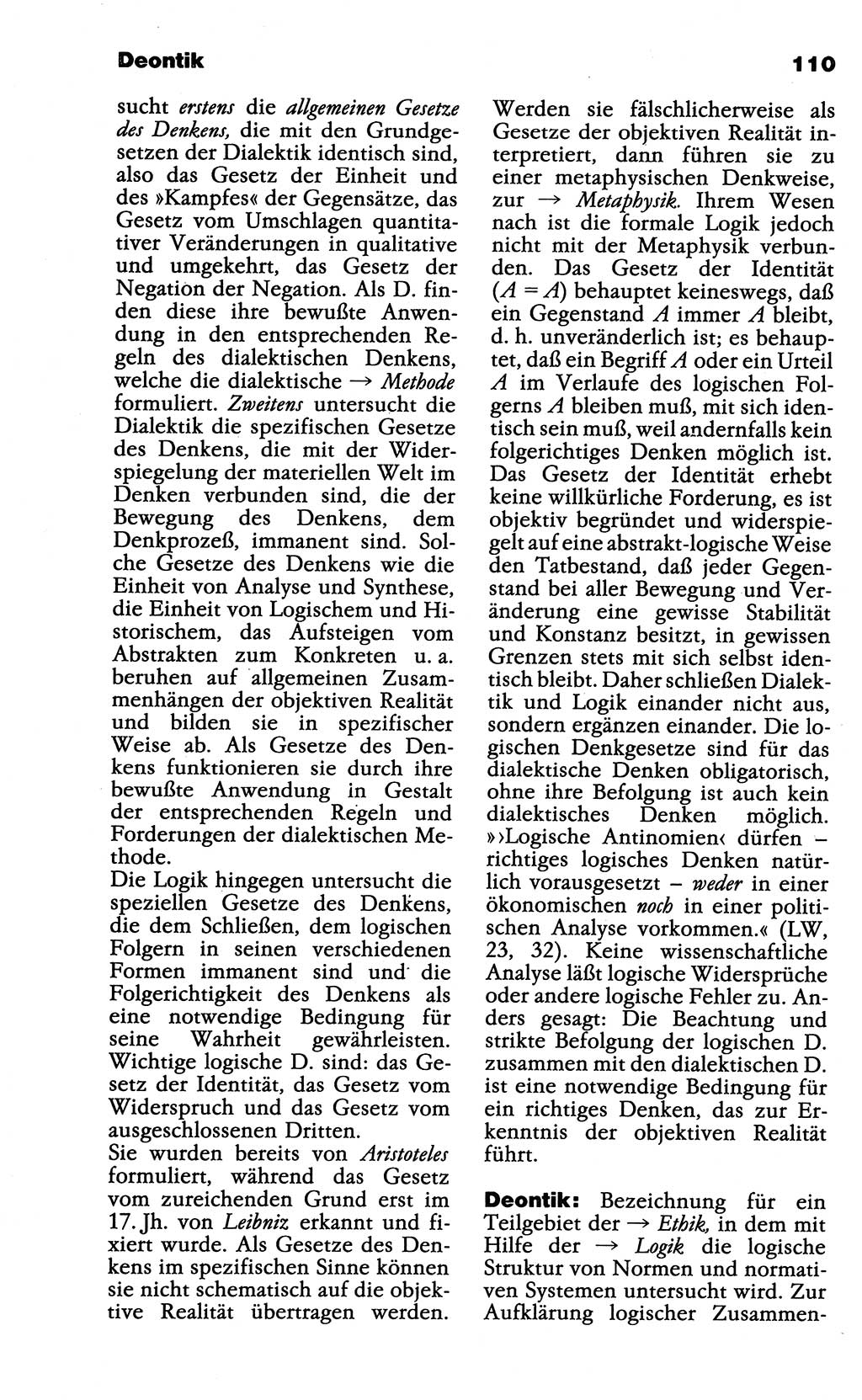 Wörterbuch der marxistisch-leninistischen Philosophie [Deutsche Demokratische Republik (DDR)] 1985, Seite 110 (Wb. ML Phil. DDR 1985, S. 110)