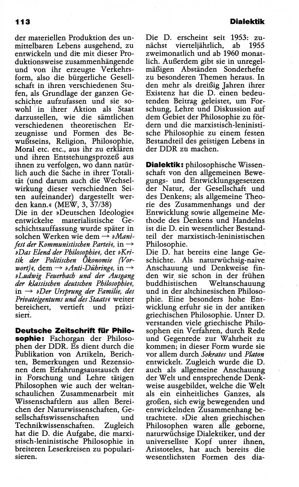 Wörterbuch der marxistisch-leninistischen Philosophie [Deutsche Demokratische Republik (DDR)] 1985, Seite 113 (Wb. ML Phil. DDR 1985, S. 113)