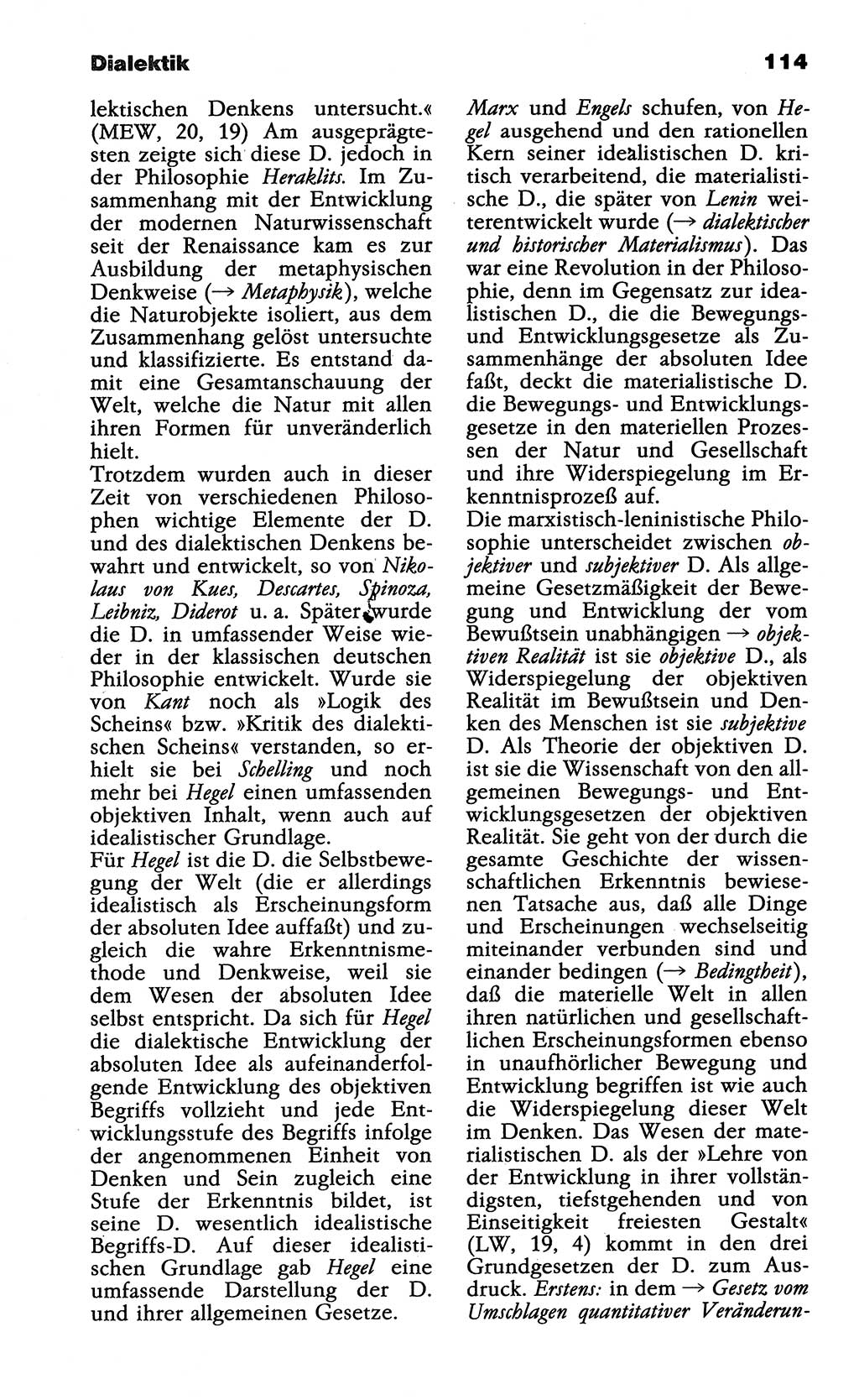 Wörterbuch der marxistisch-leninistischen Philosophie [Deutsche Demokratische Republik (DDR)] 1985, Seite 114 (Wb. ML Phil. DDR 1985, S. 114)