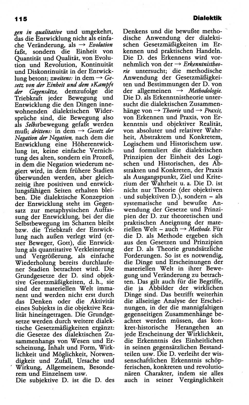 Wörterbuch der marxistisch-leninistischen Philosophie [Deutsche Demokratische Republik (DDR)] 1985, Seite 115 (Wb. ML Phil. DDR 1985, S. 115)