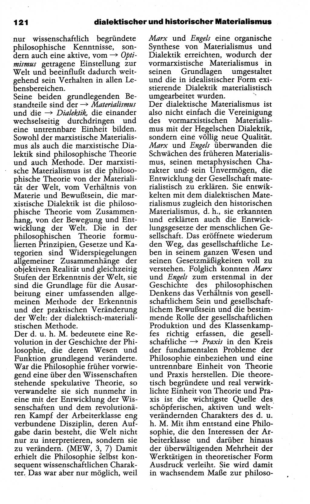 Wörterbuch der marxistisch-leninistischen Philosophie [Deutsche Demokratische Republik (DDR)] 1985, Seite 121 (Wb. ML Phil. DDR 1985, S. 121)