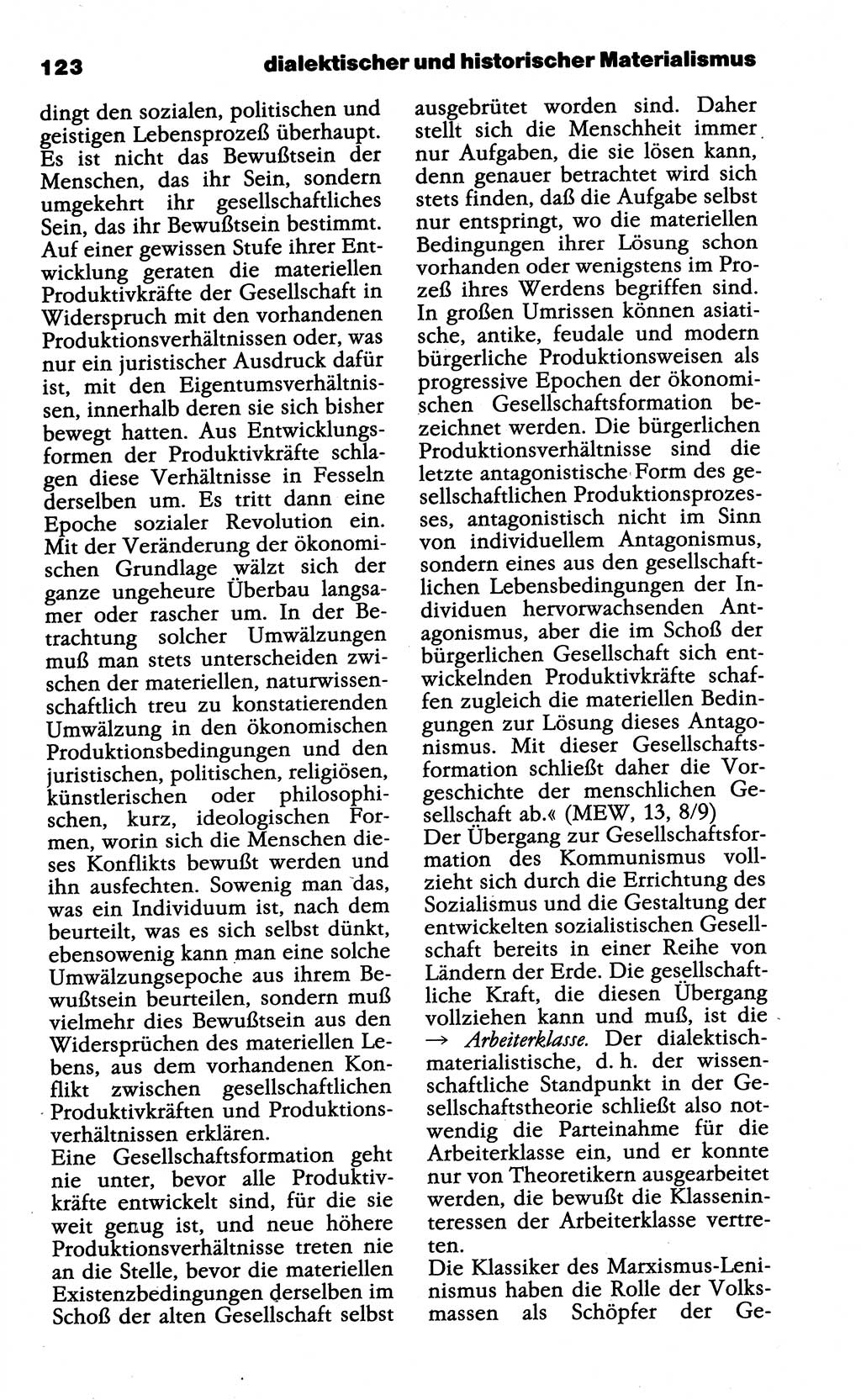 Wörterbuch der marxistisch-leninistischen Philosophie [Deutsche Demokratische Republik (DDR)] 1985, Seite 123 (Wb. ML Phil. DDR 1985, S. 123)