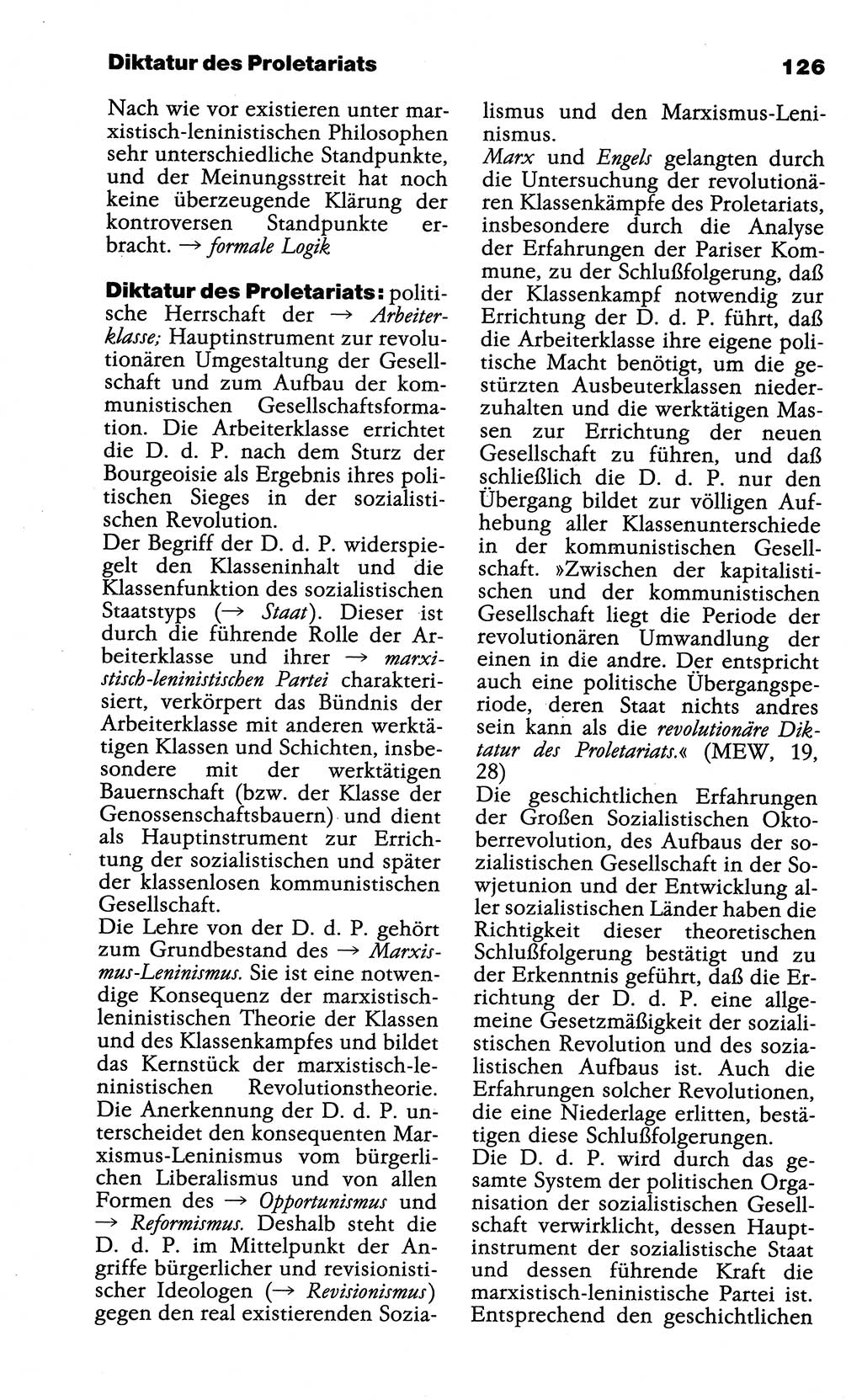Wörterbuch der marxistisch-leninistischen Philosophie [Deutsche Demokratische Republik (DDR)] 1985, Seite 126 (Wb. ML Phil. DDR 1985, S. 126)