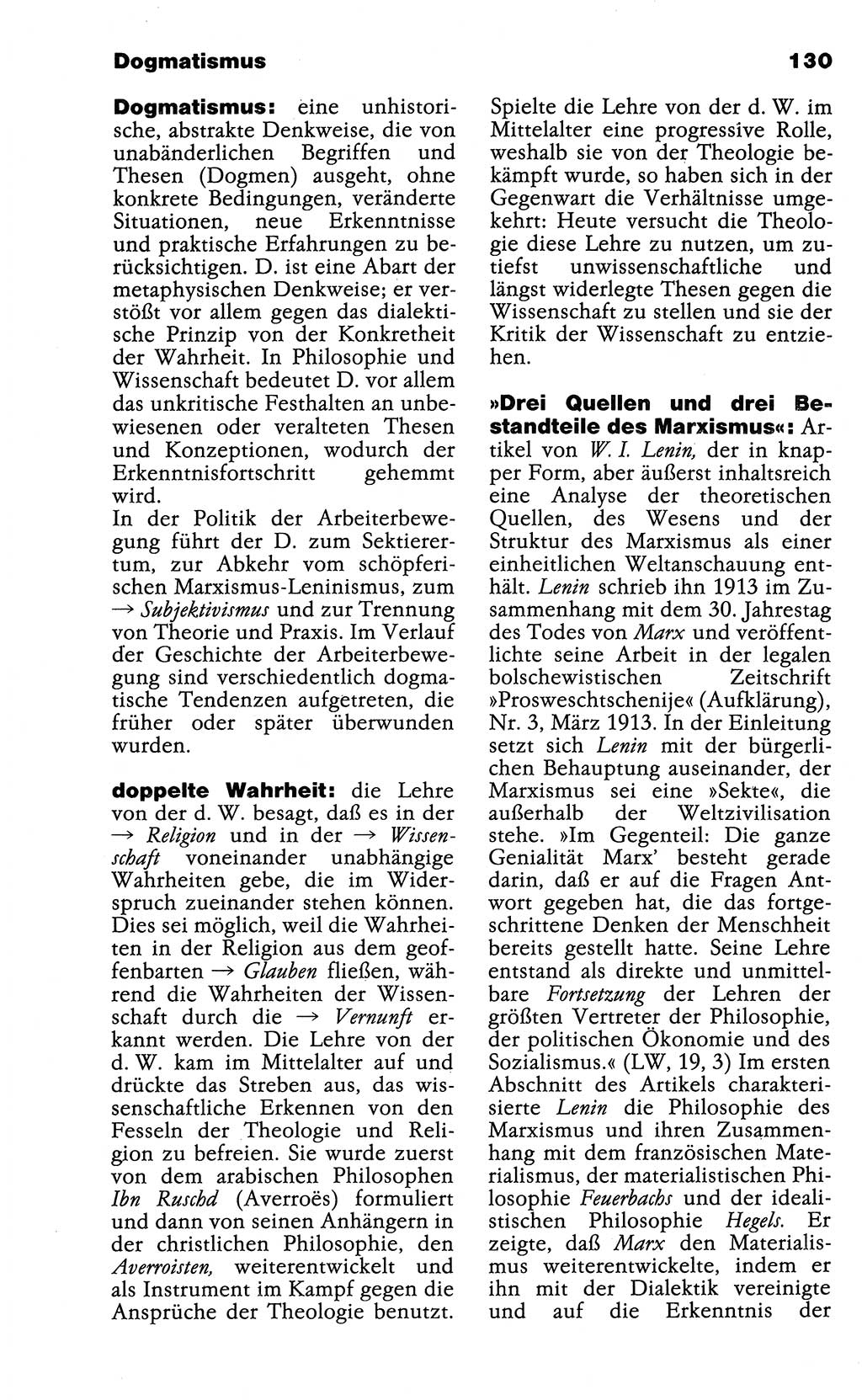 Wörterbuch der marxistisch-leninistischen Philosophie [Deutsche Demokratische Republik (DDR)] 1985, Seite 130 (Wb. ML Phil. DDR 1985, S. 130)