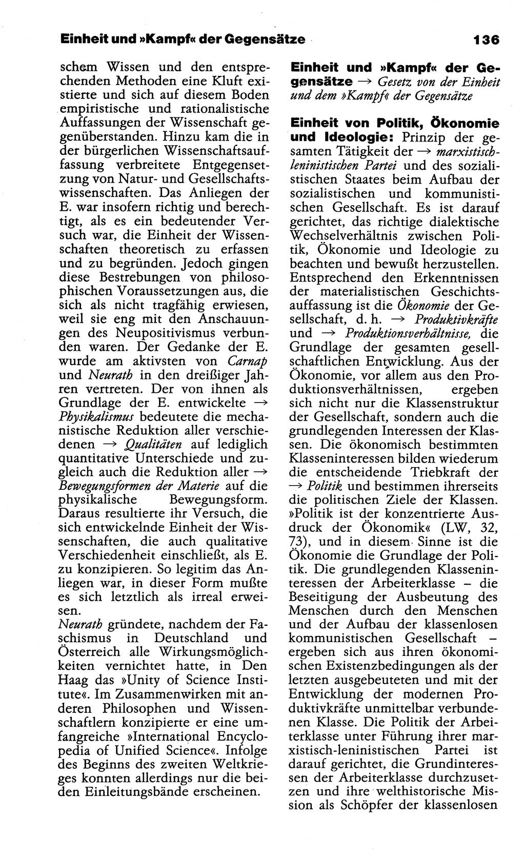 Wörterbuch der marxistisch-leninistischen Philosophie [Deutsche Demokratische Republik (DDR)] 1985, Seite 136 (Wb. ML Phil. DDR 1985, S. 136)