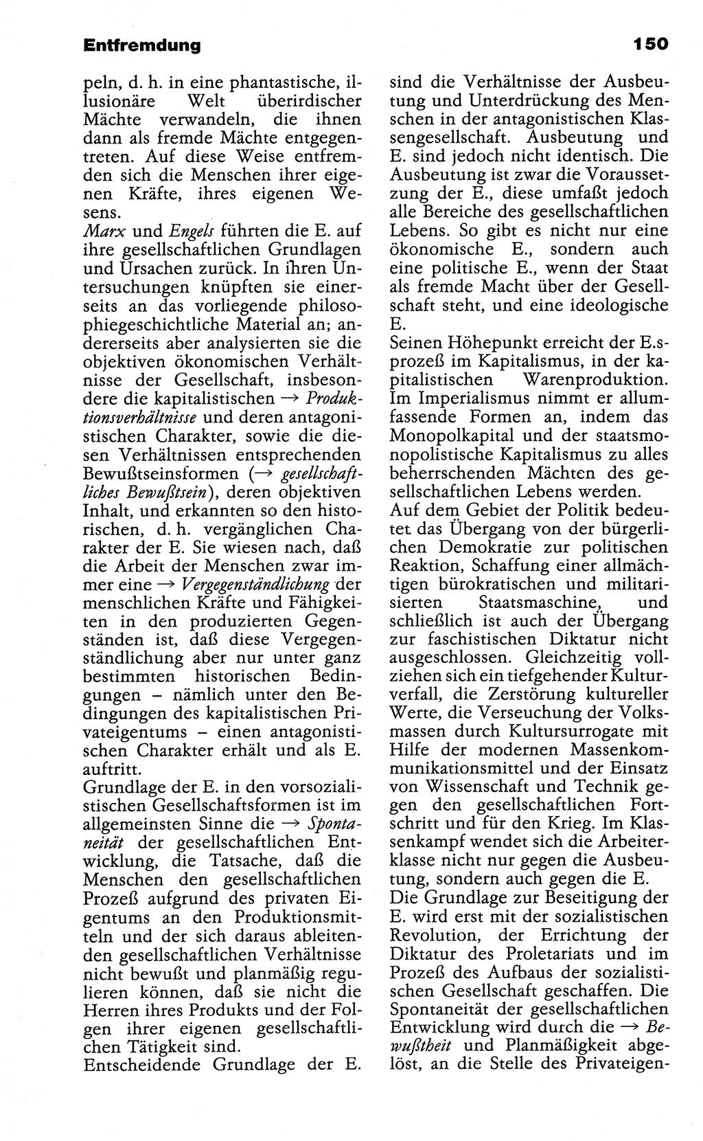 Wörterbuch der marxistisch-leninistischen Philosophie [Deutsche Demokratische Republik (DDR)] 1985, Seite 150 (Wb. ML Phil. DDR 1985, S. 150)