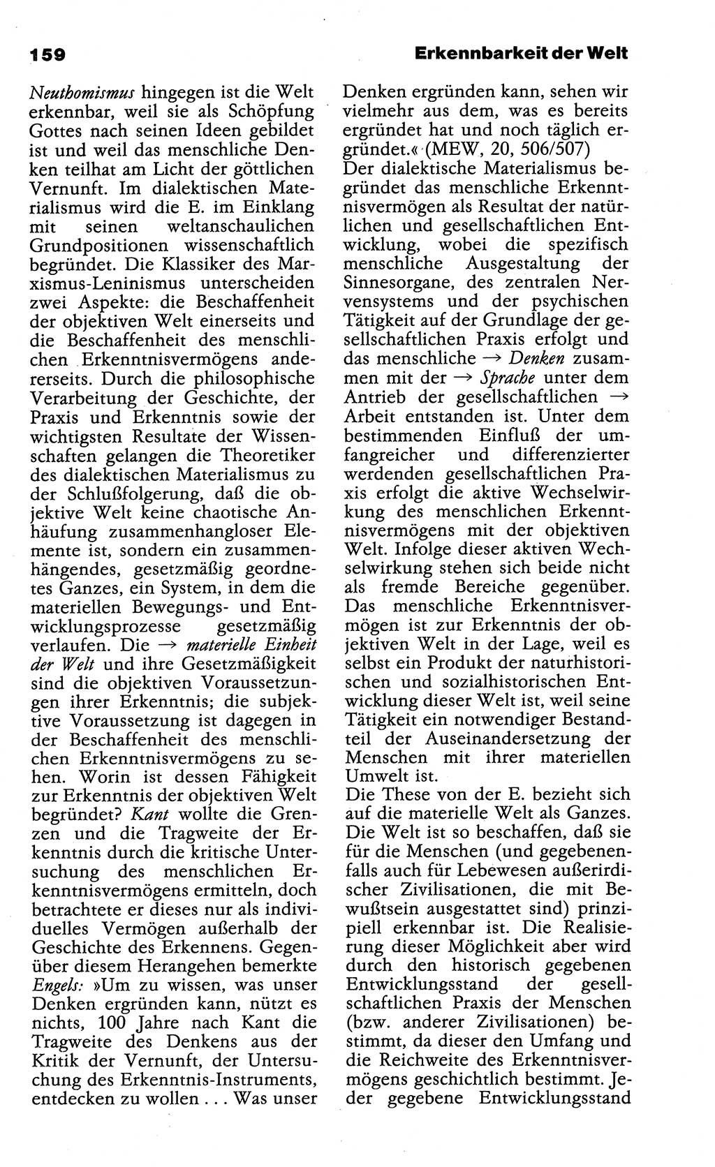 Wörterbuch der marxistisch-leninistischen Philosophie [Deutsche Demokratische Republik (DDR)] 1985, Seite 159 (Wb. ML Phil. DDR 1985, S. 159)