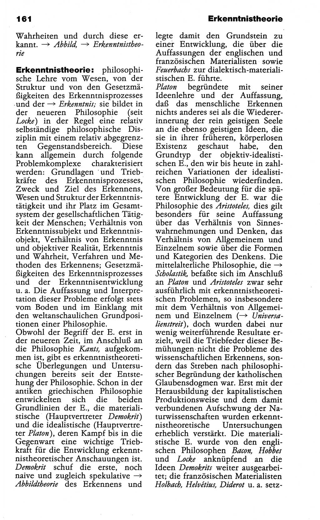 Wörterbuch der marxistisch-leninistischen Philosophie [Deutsche Demokratische Republik (DDR)] 1985, Seite 161 (Wb. ML Phil. DDR 1985, S. 161)