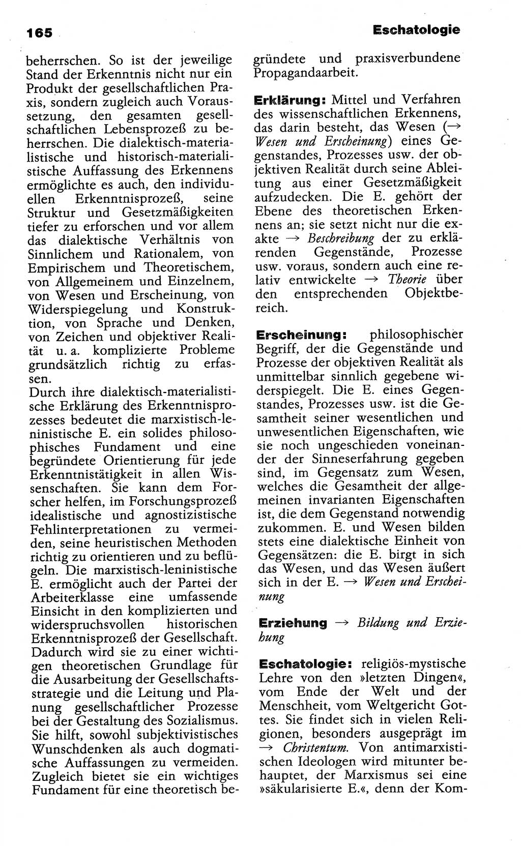 Wörterbuch der marxistisch-leninistischen Philosophie [Deutsche Demokratische Republik (DDR)] 1985, Seite 165 (Wb. ML Phil. DDR 1985, S. 165)