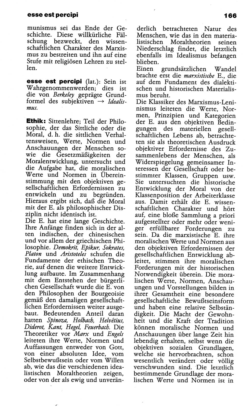 Wörterbuch der marxistisch-leninistischen Philosophie [Deutsche Demokratische Republik (DDR)] 1985, Seite 166 (Wb. ML Phil. DDR 1985, S. 166)