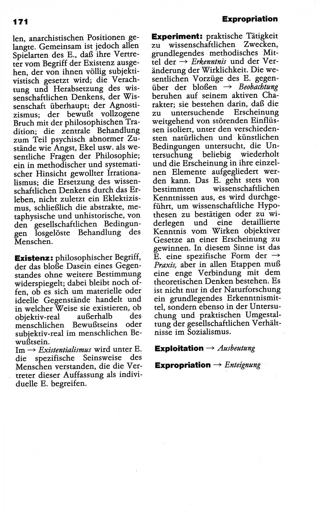 Wörterbuch der marxistisch-leninistischen Philosophie [Deutsche Demokratische Republik (DDR)] 1985, Seite 171 (Wb. ML Phil. DDR 1985, S. 171)