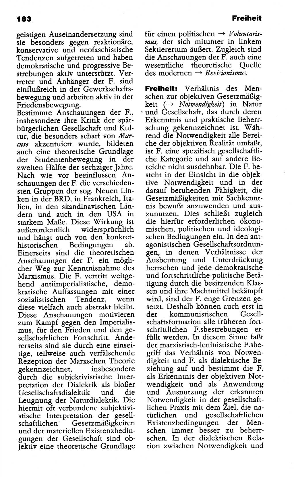 Wörterbuch der marxistisch-leninistischen Philosophie [Deutsche Demokratische Republik (DDR)] 1985, Seite 183 (Wb. ML Phil. DDR 1985, S. 183)