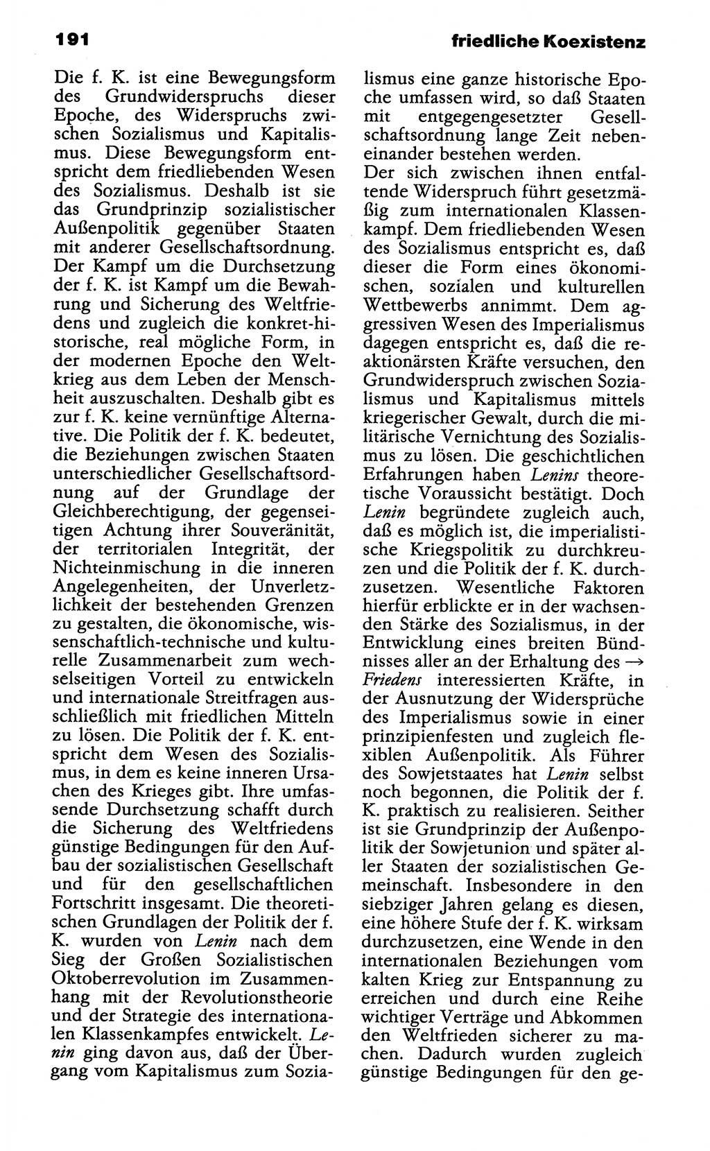 WÃ¶rterbuch der marxistisch-leninistischen Philosophie [Deutsche Demokratische Republik (DDR)] 1985, Seite 191 (Wb. ML Phil. DDR 1985, S. 191)