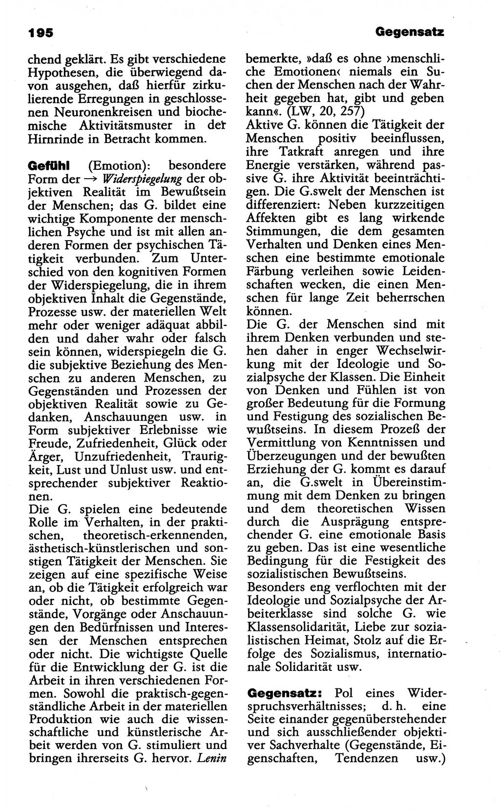 Wörterbuch der marxistisch-leninistischen Philosophie [Deutsche Demokratische Republik (DDR)] 1985, Seite 195 (Wb. ML Phil. DDR 1985, S. 195)