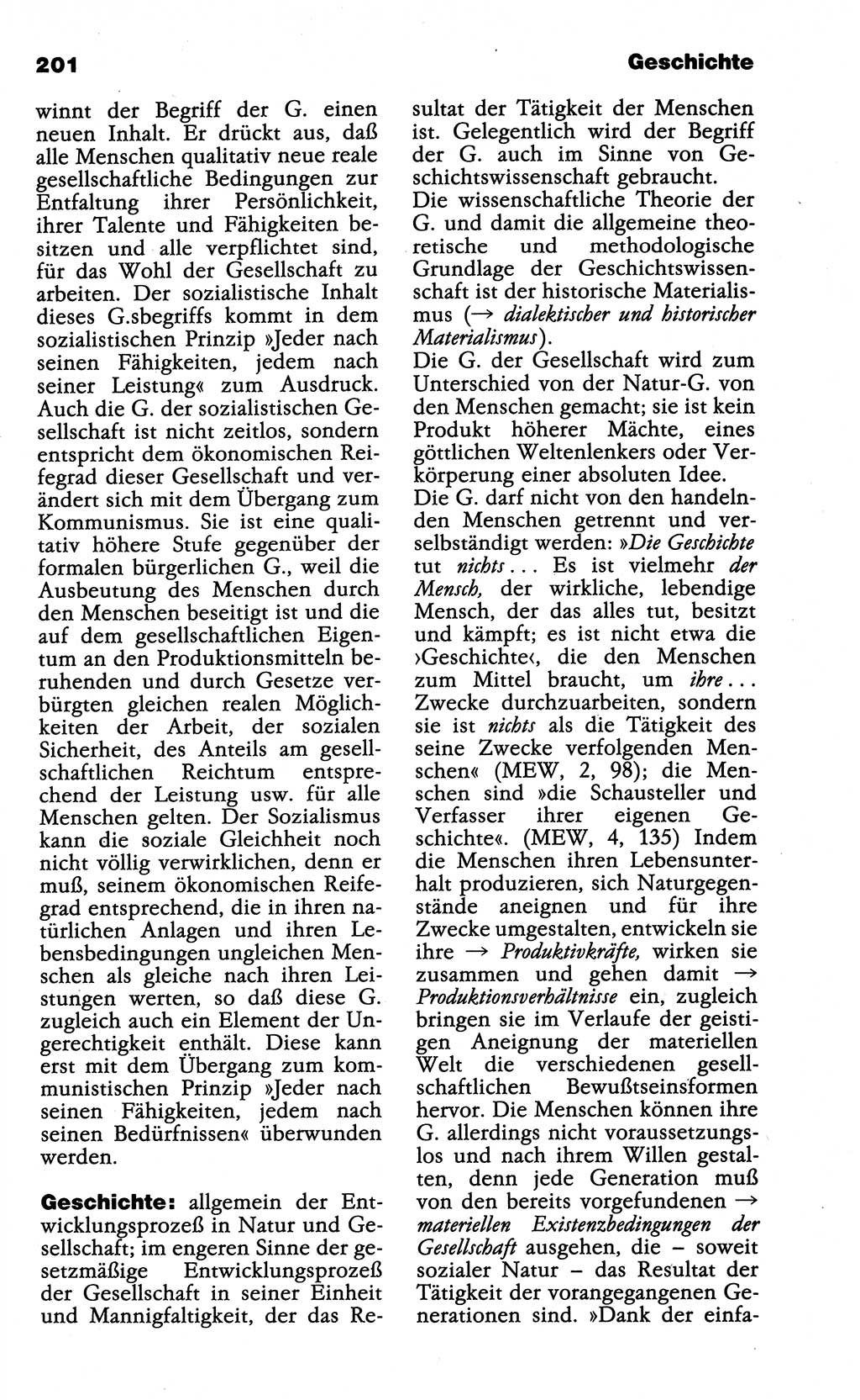 Wörterbuch der marxistisch-leninistischen Philosophie [Deutsche Demokratische Republik (DDR)] 1985, Seite 201 (Wb. ML Phil. DDR 1985, S. 201)