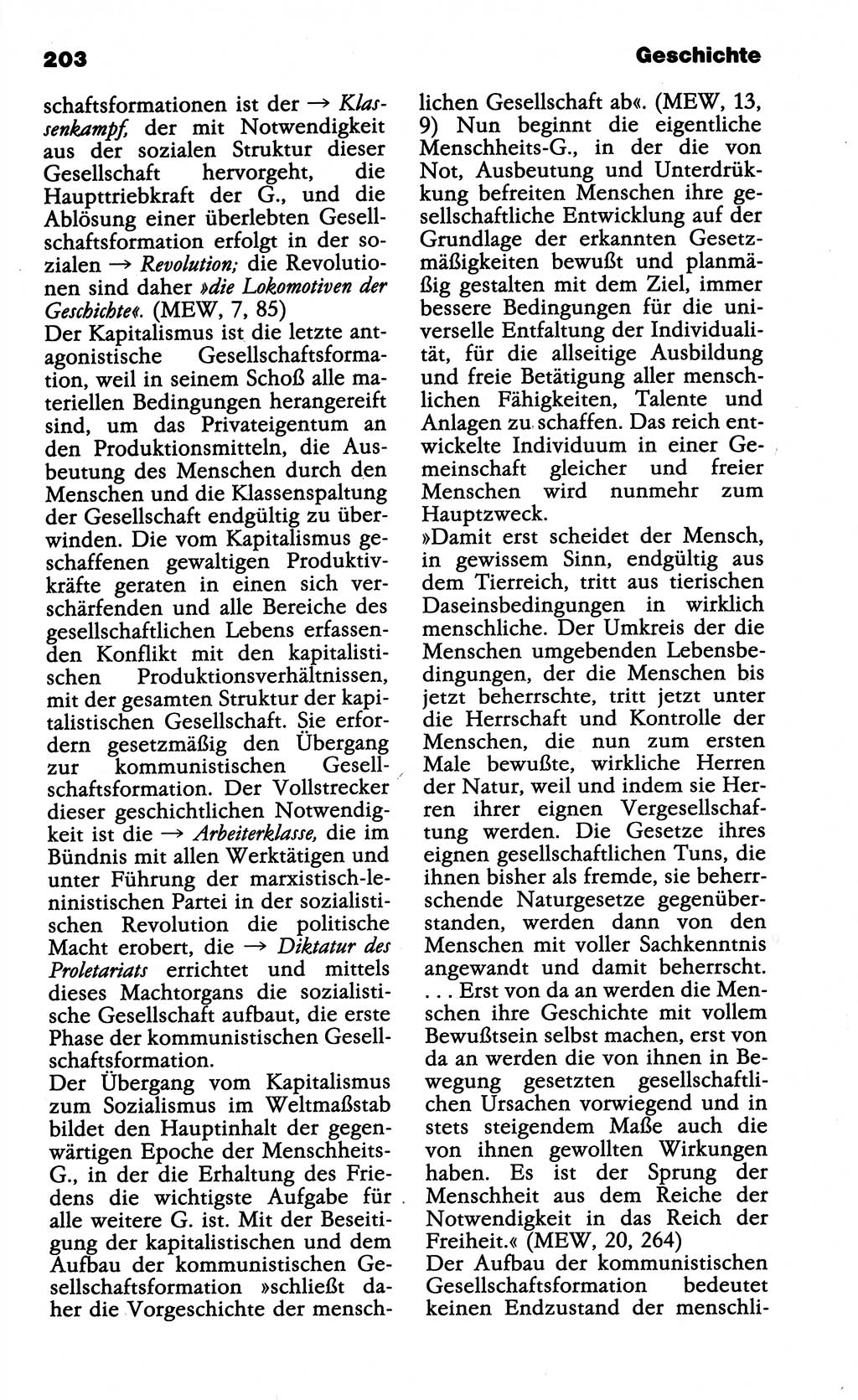 Wörterbuch der marxistisch-leninistischen Philosophie [Deutsche Demokratische Republik (DDR)] 1985, Seite 203 (Wb. ML Phil. DDR 1985, S. 203)