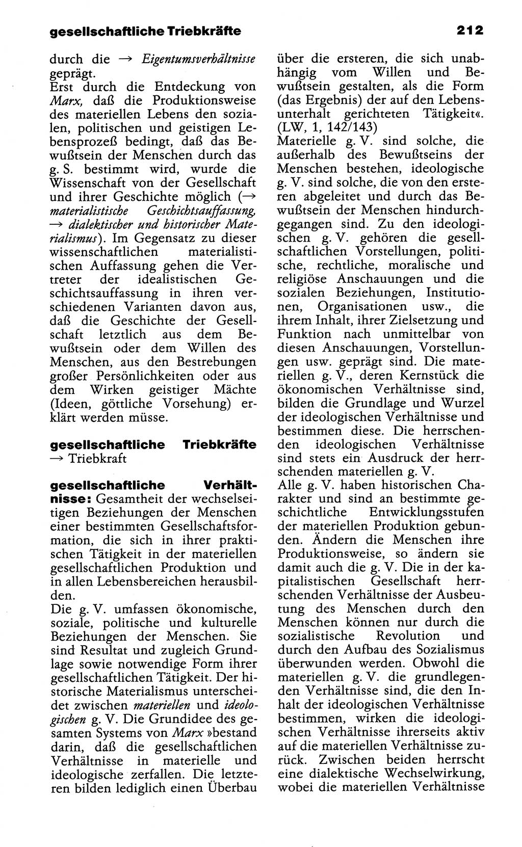 Wörterbuch der marxistisch-leninistischen Philosophie [Deutsche Demokratische Republik (DDR)] 1985, Seite 212 (Wb. ML Phil. DDR 1985, S. 212)