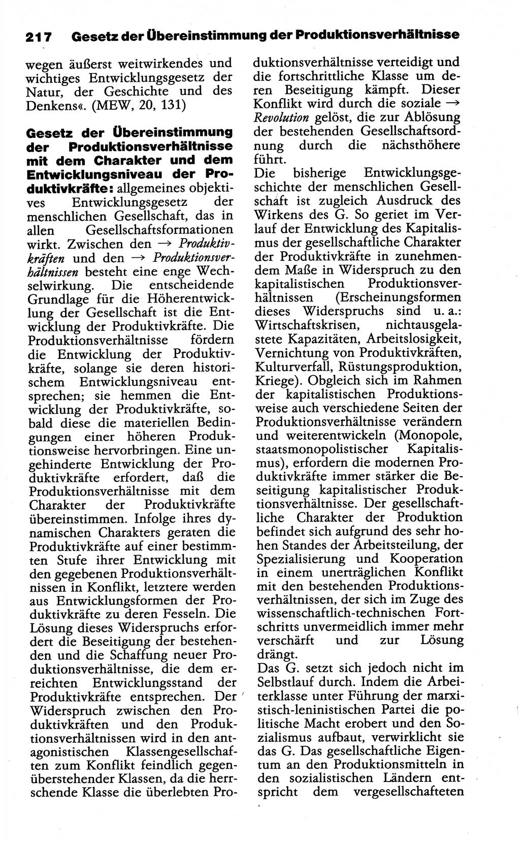 Wörterbuch der marxistisch-leninistischen Philosophie [Deutsche Demokratische Republik (DDR)] 1985, Seite 217 (Wb. ML Phil. DDR 1985, S. 217)