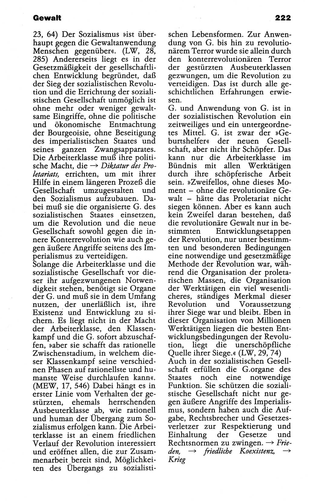 Wörterbuch der marxistisch-leninistischen Philosophie [Deutsche Demokratische Republik (DDR)] 1985, Seite 222 (Wb. ML Phil. DDR 1985, S. 222)