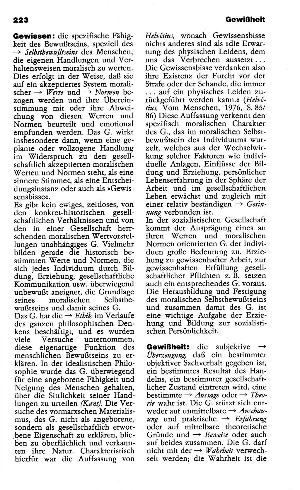 Wörterbuch der marxistisch-leninistischen Philosophie [Deutsche Demokratische Republik (DDR)] 1985, Seite 223 (Wb. ML Phil. DDR 1985, S. 223)