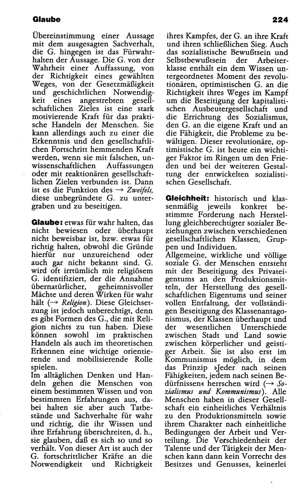 Wörterbuch der marxistisch-leninistischen Philosophie [Deutsche Demokratische Republik (DDR)] 1985, Seite 224 (Wb. ML Phil. DDR 1985, S. 224)