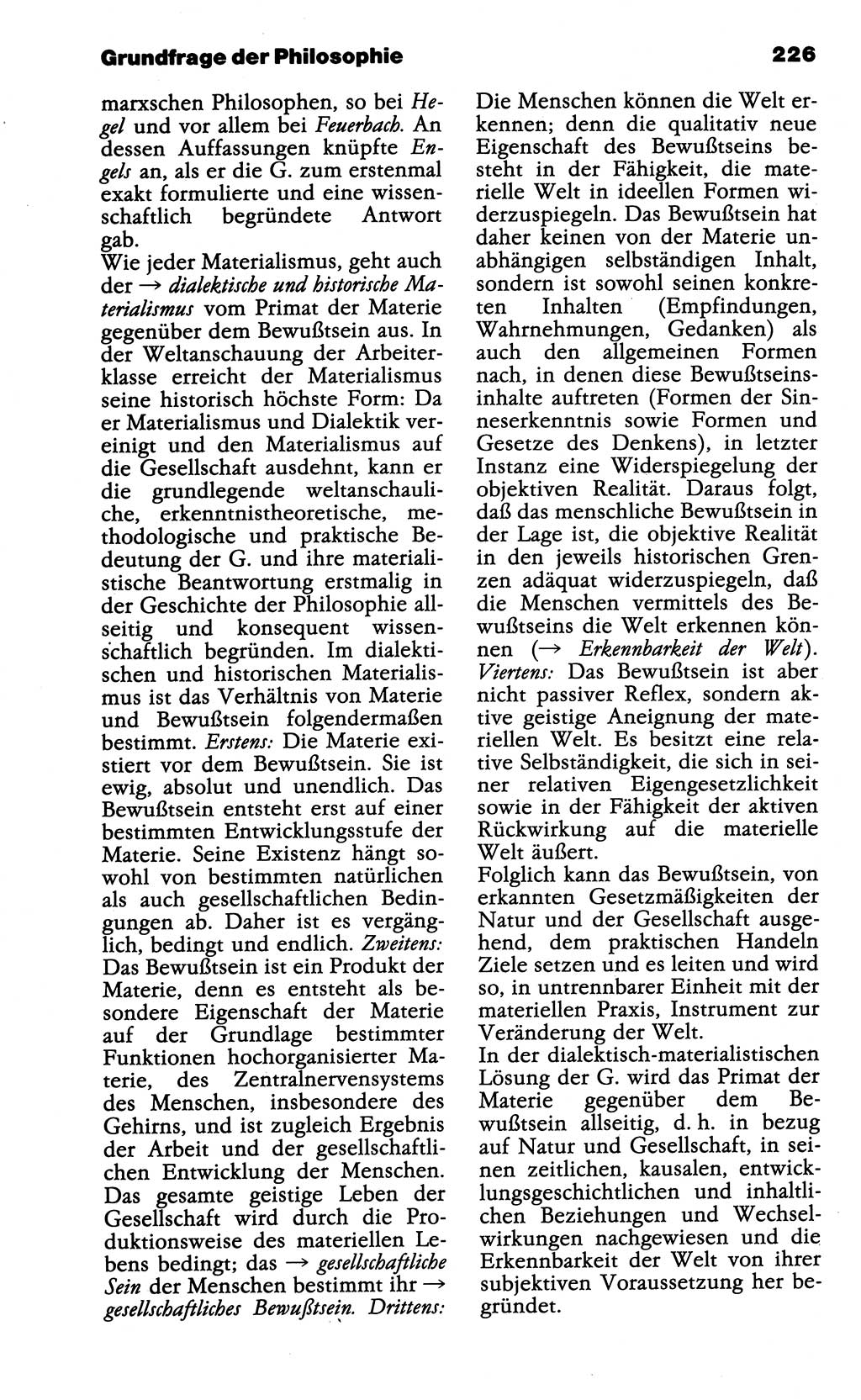 Wörterbuch der marxistisch-leninistischen Philosophie [Deutsche Demokratische Republik (DDR)] 1985, Seite 226 (Wb. ML Phil. DDR 1985, S. 226)