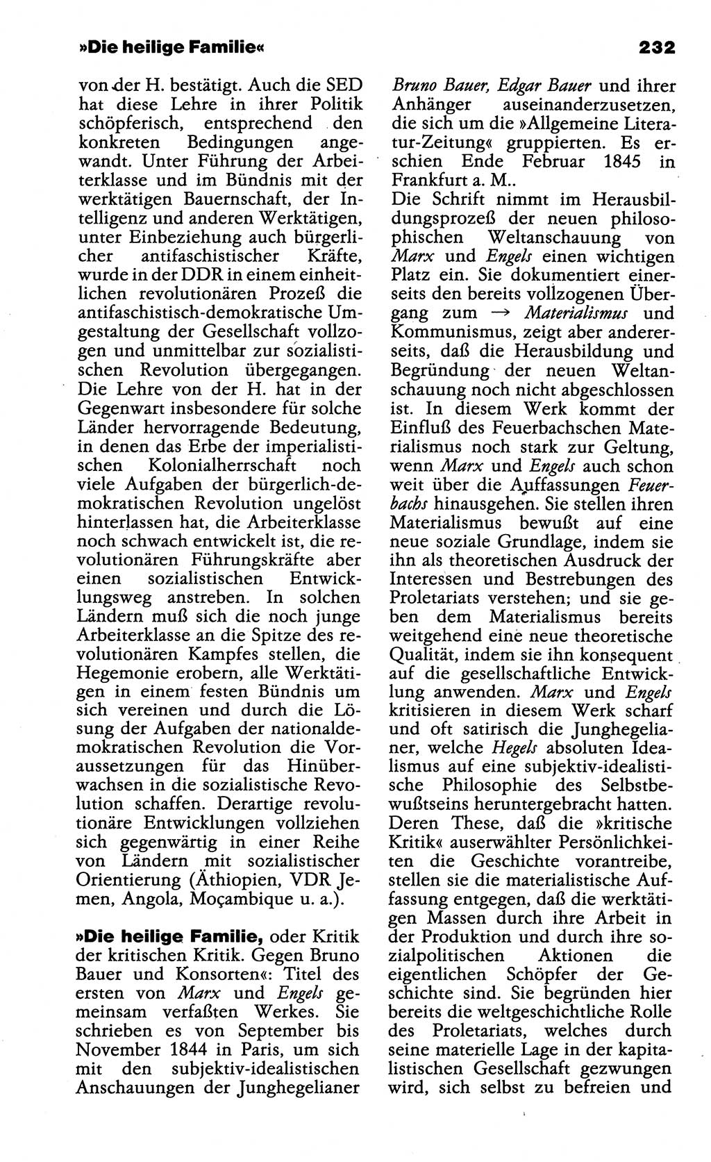 Wörterbuch der marxistisch-leninistischen Philosophie [Deutsche Demokratische Republik (DDR)] 1985, Seite 232 (Wb. ML Phil. DDR 1985, S. 232)