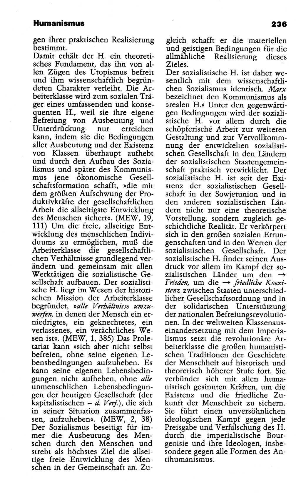 Wörterbuch der marxistisch-leninistischen Philosophie [Deutsche Demokratische Republik (DDR)] 1985, Seite 236 (Wb. ML Phil. DDR 1985, S. 236)