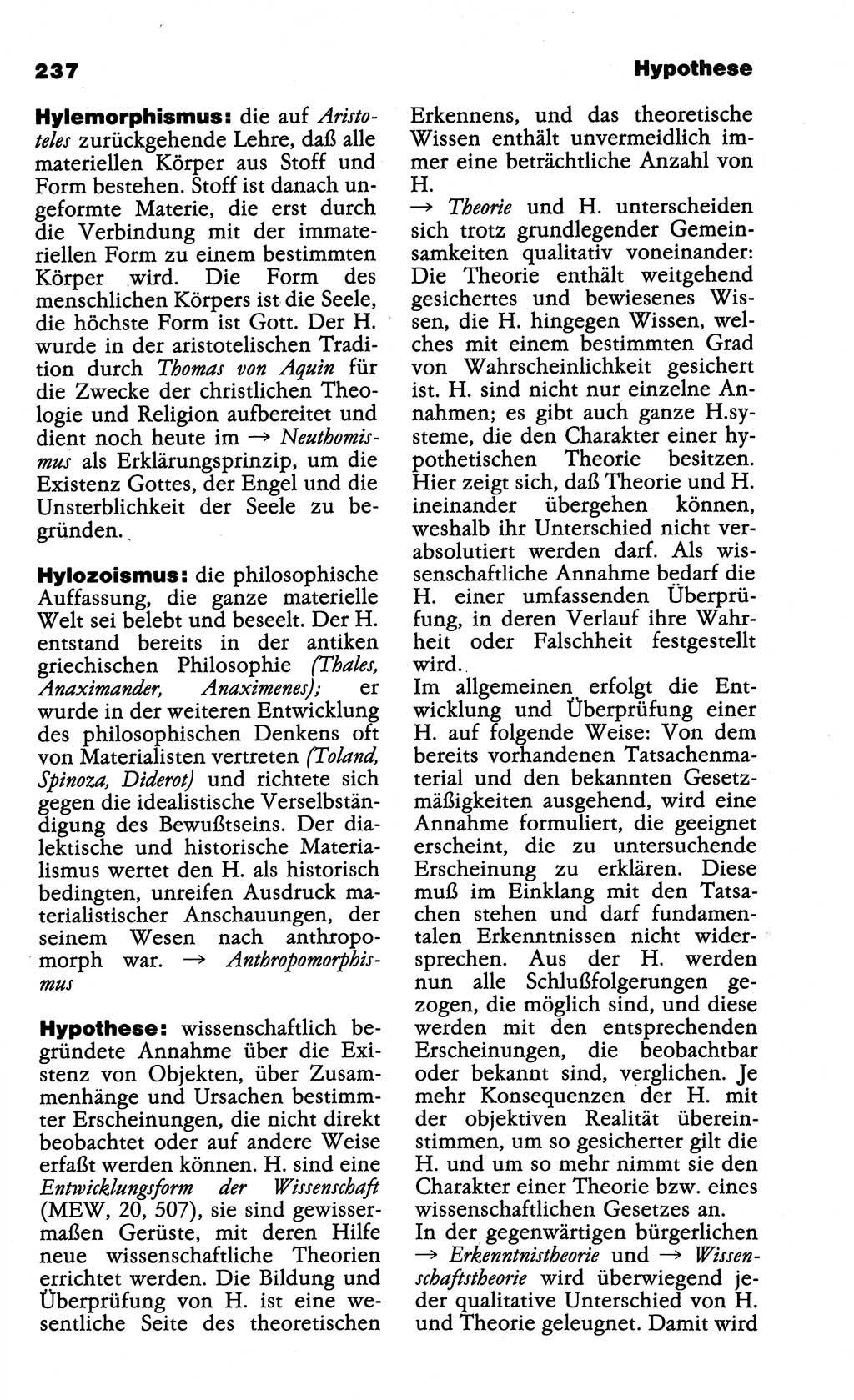 Wörterbuch der marxistisch-leninistischen Philosophie [Deutsche Demokratische Republik (DDR)] 1985, Seite 237 (Wb. ML Phil. DDR 1985, S. 237)
