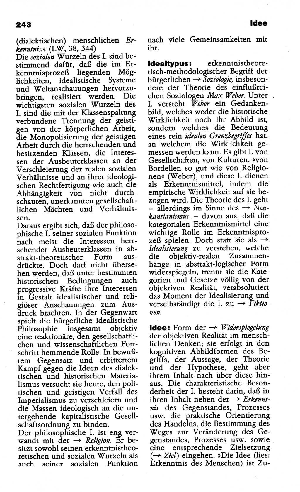 Wörterbuch der marxistisch-leninistischen Philosophie [Deutsche Demokratische Republik (DDR)] 1985, Seite 243 (Wb. ML Phil. DDR 1985, S. 243)